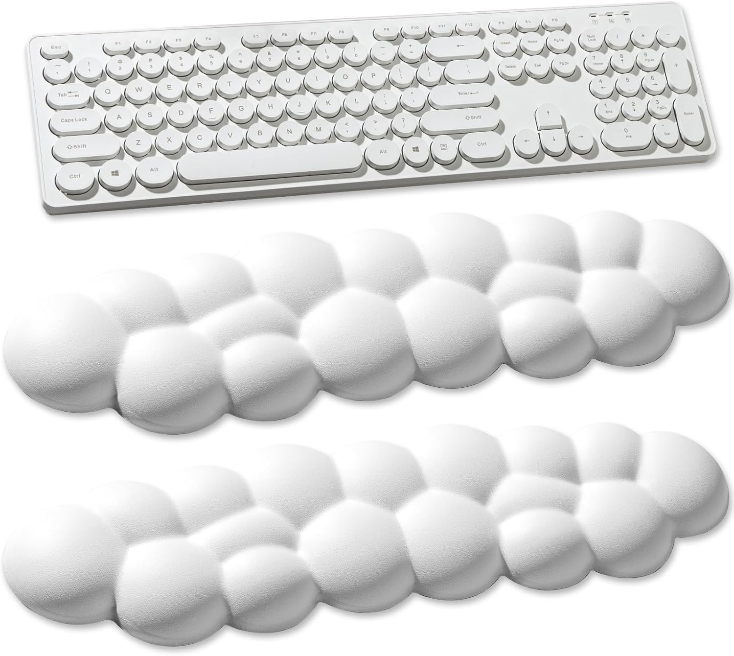 Leolee Cloud Keyboard Wrist Rest, 2 Packs White Cloud