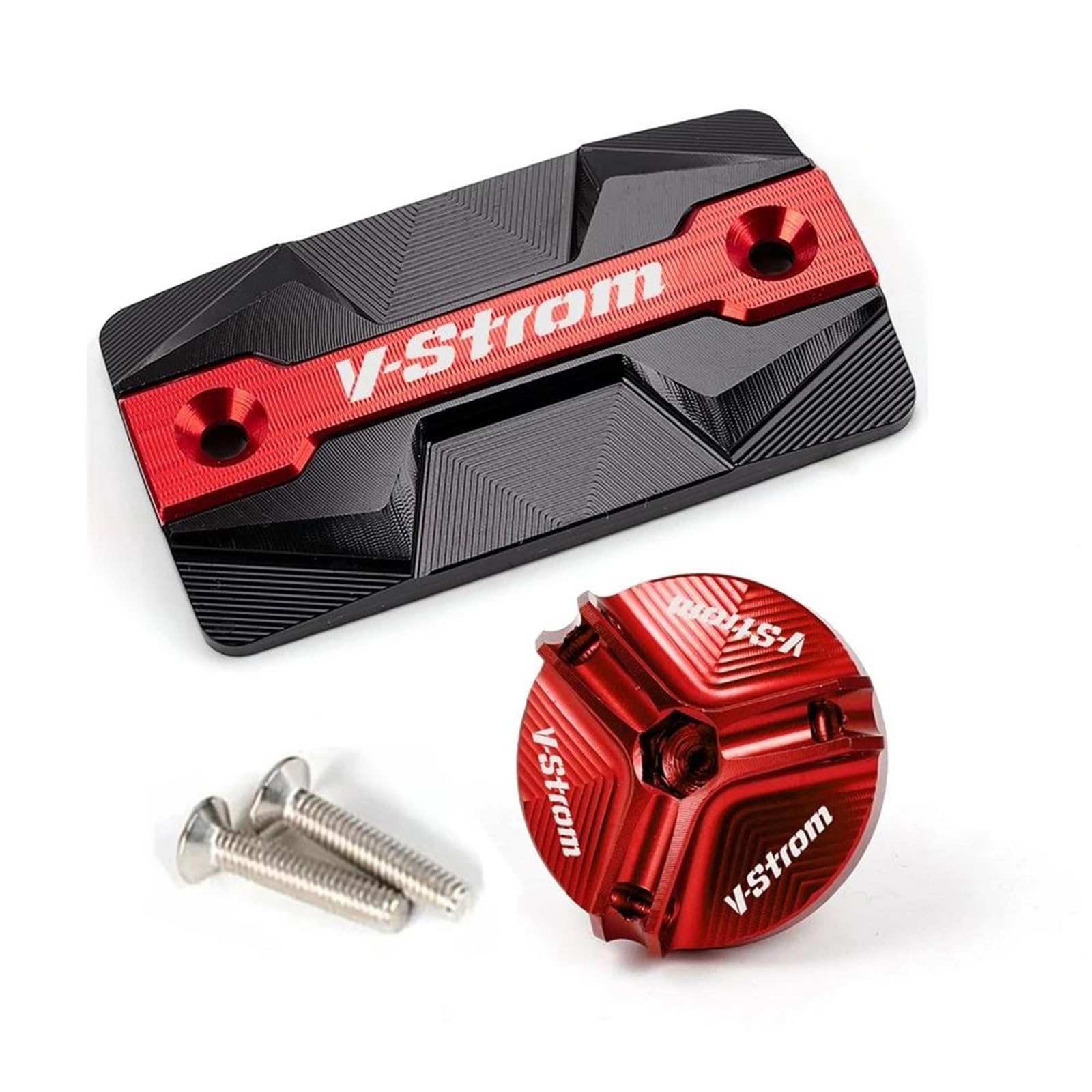 Korki Zbiornika Płynu Hamulcowego Przedniego Motocykla I Korki Oleju Silnikowego, Dla Suzuki V-Strom 650 250 1000/xt DL DL DL650 DL1000(A Set Red)