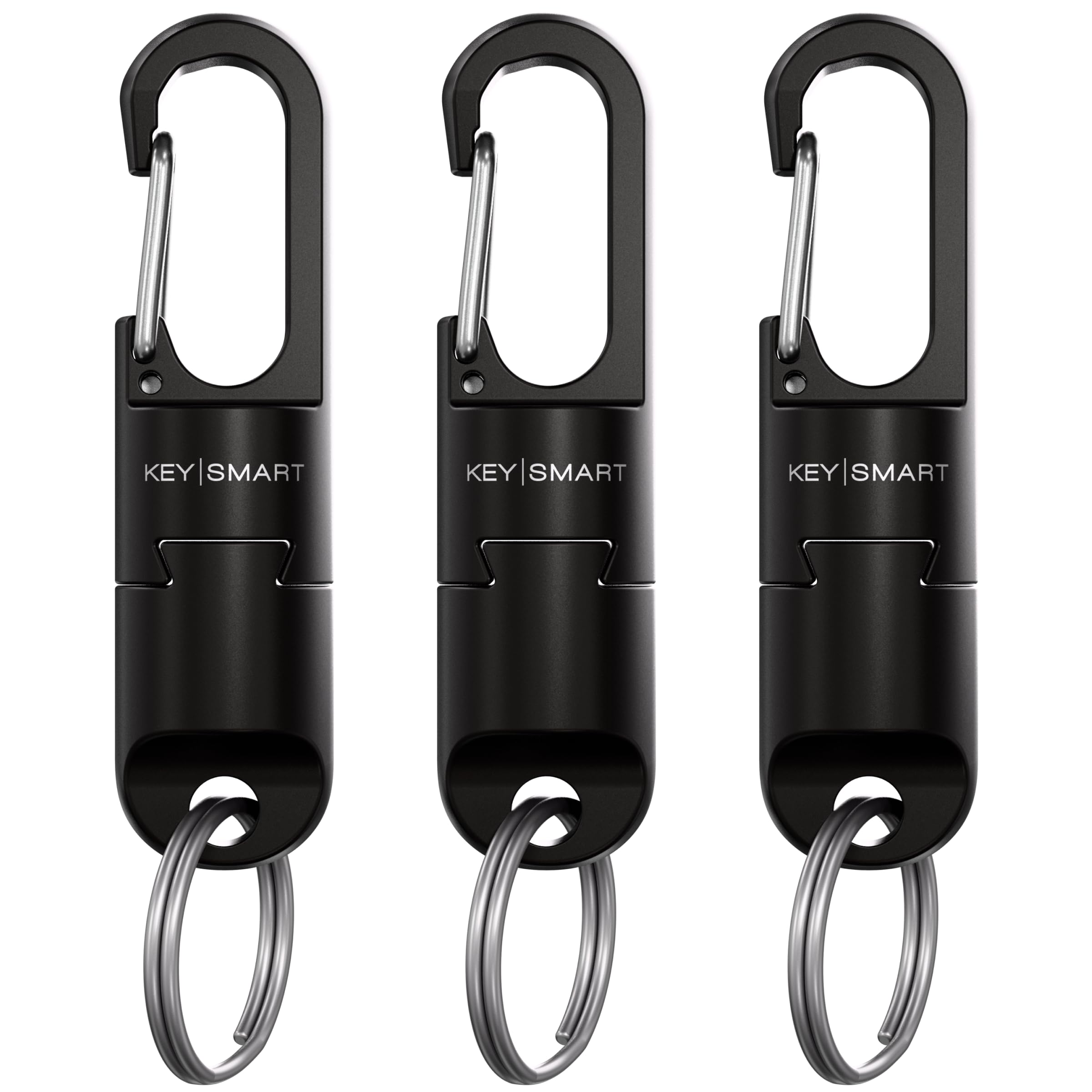 Keysmart Unisex Carabiner (3-Pack) Magconnect Pro Carabiner - Magnetic Carabiner Key Holder, Key Chains For Car Keys, Detachable Key Ring Quick Release Keychain - Edc Mens Key Chain Heavy Duty Key Ring - Black (3-Pack)