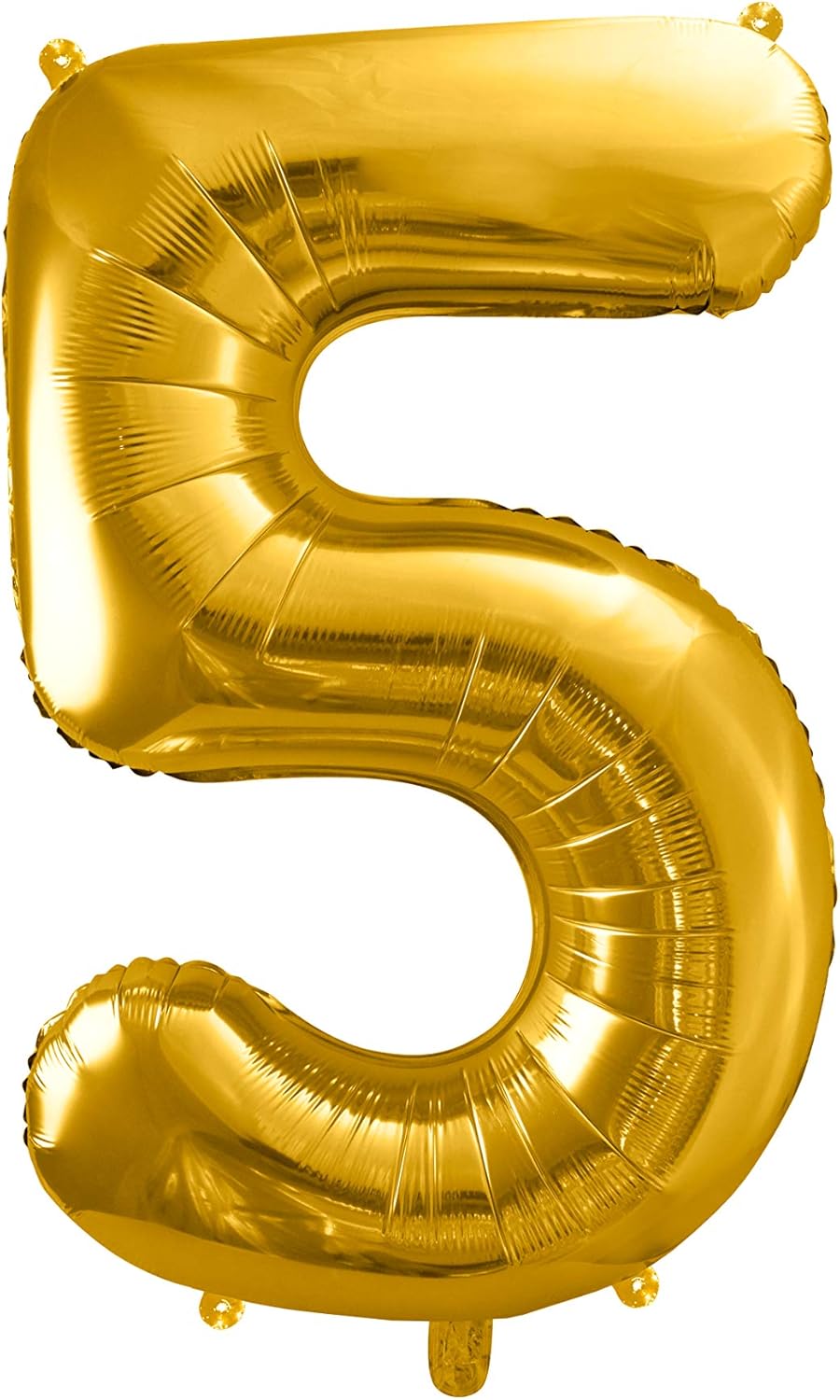 PartyDeco FB1M-5-019 86 cm Foil Balloon Number 5 Gold