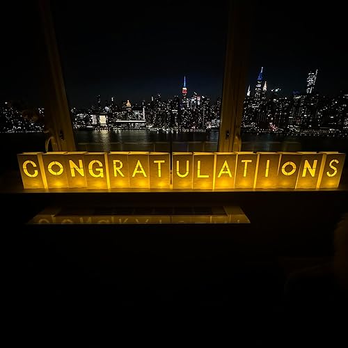 Miniatura 37 de Bolsas de papel con letras iluminadas por velas pequeñas, con pétalos de rosa, decoraciones para aniversario y San Valentín, texto “I Love You