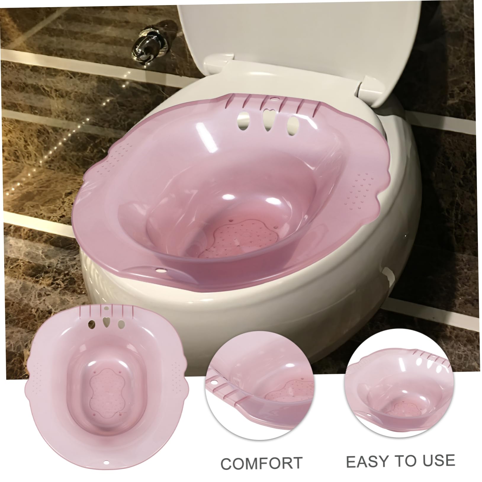 Gogogmee Double Ear Care Pot Sitz Bath Kit for Hemorrhoids Relief Toilet Bowl Basin for Postpartum Care