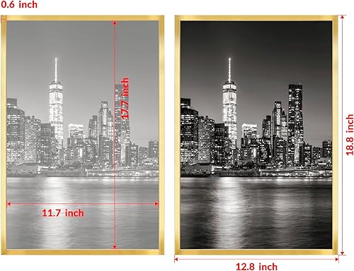 Miniatura 2 de Annecy Portarretratos dorado de 12 x 18 pulgadas (paquete de 1), marco de 12 x 18 pulgadas para decoración de pared, estilo clásico dorado