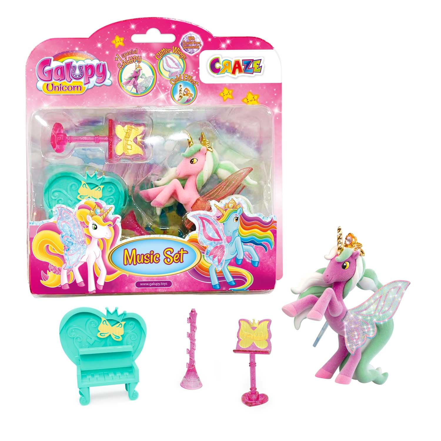 Galupy Unicorn Music Set - Mini Play Set Unicorn Toy with Accessories, Unicorn Figures to Collect Galupy Music Set