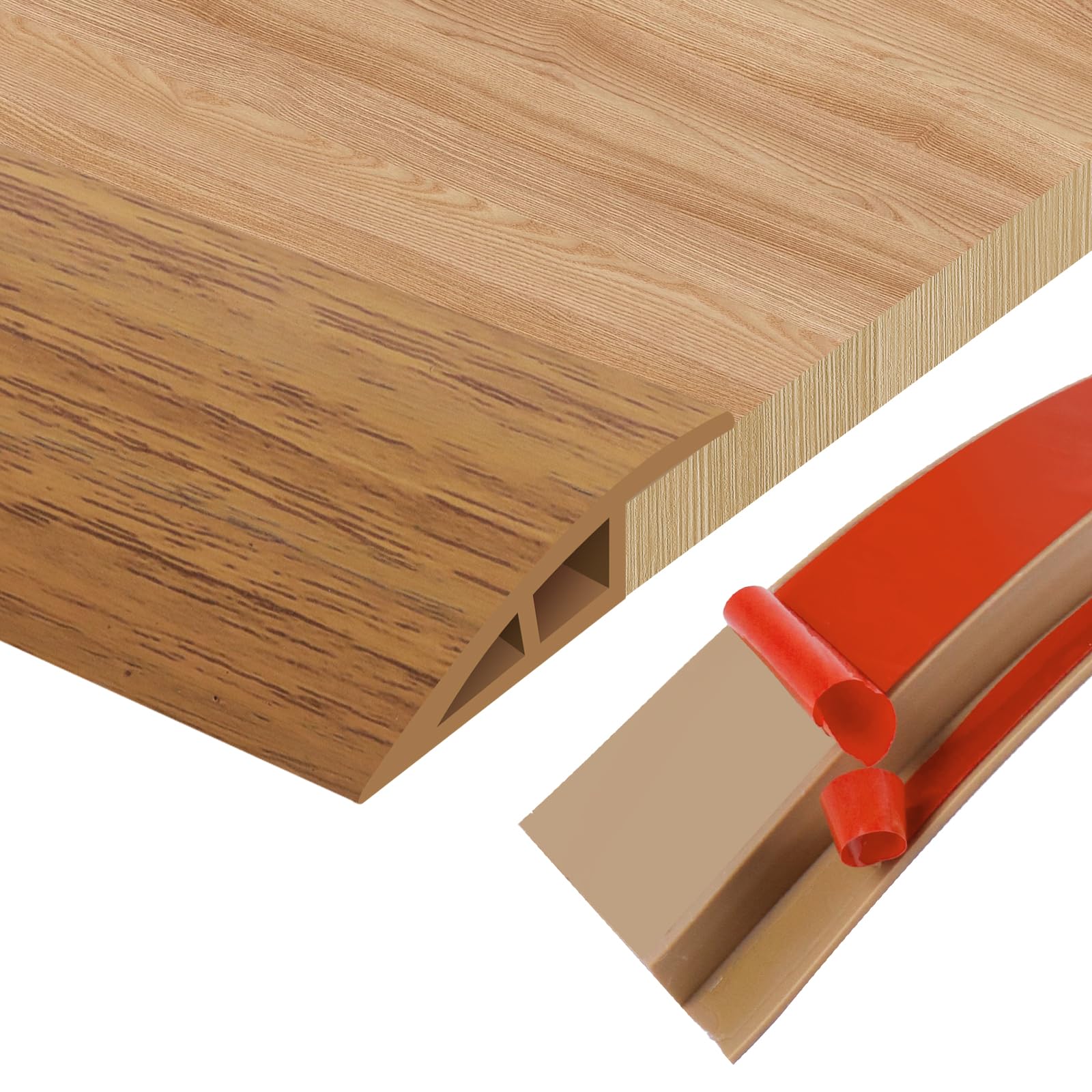 Floor Transition Strips Double Sided Self Adhesive Door Threshold Strips for Doorways, Laminate Threshold for Gaps Carpet Floor Tiles — image 1