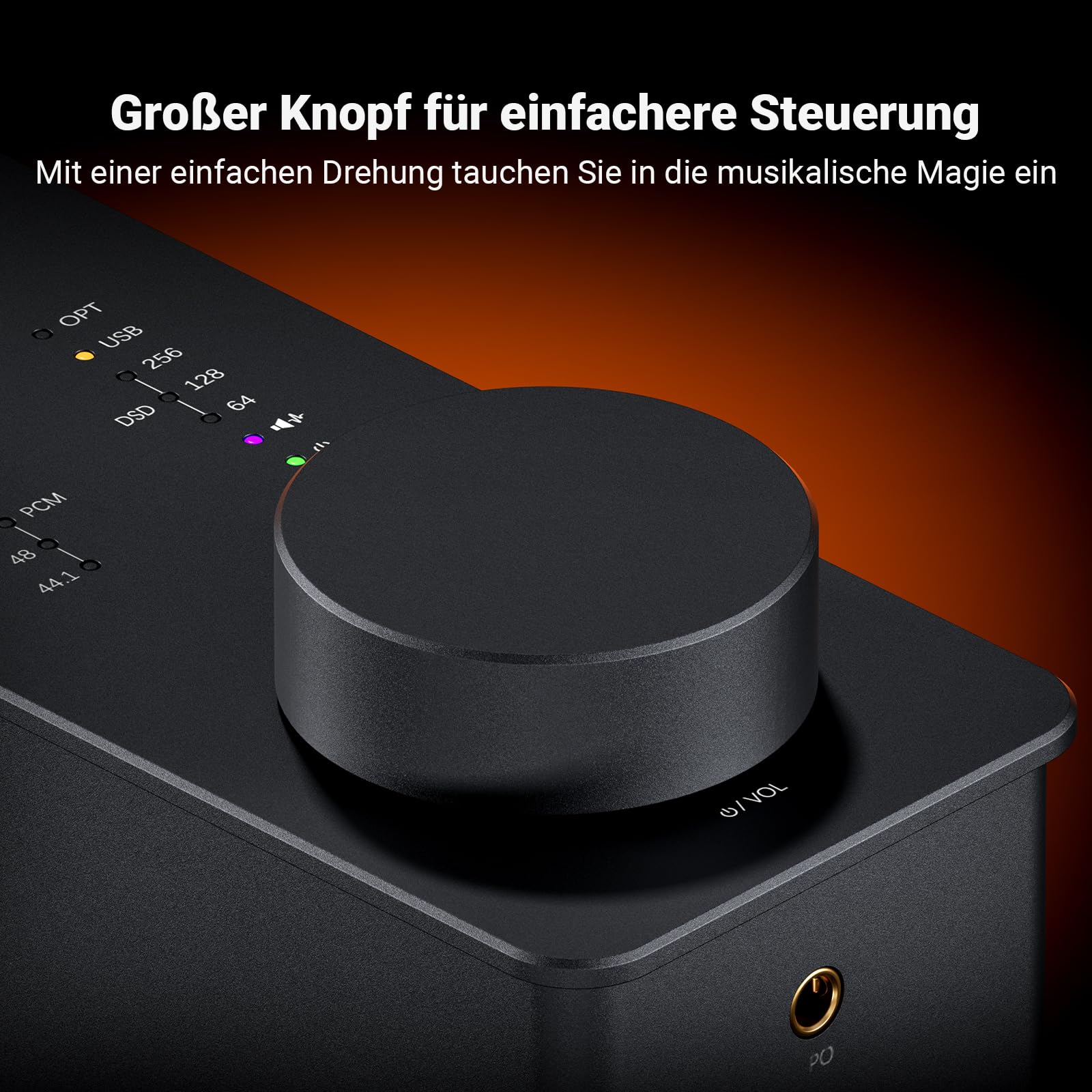Fosi Audio SK02 DAC Amp Kopfhörerverstärker Desktop USB C auf AUX Digital zu Analog Audio Konverter Adapter Vorverstärker Optisch zu 3,5mm 4,4mm symmetrischer Combo