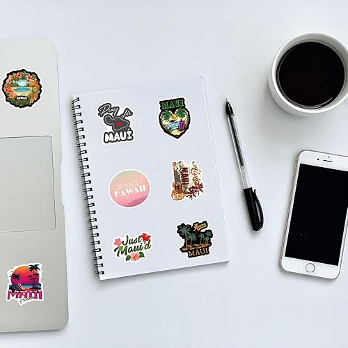 Miniatura 5 de 62 calcomanías de Maui Hawaii Graffiti Estética de vinilo impermeable para niños, niñas, adolescentes, adultos, para botellas de agua, maletín para