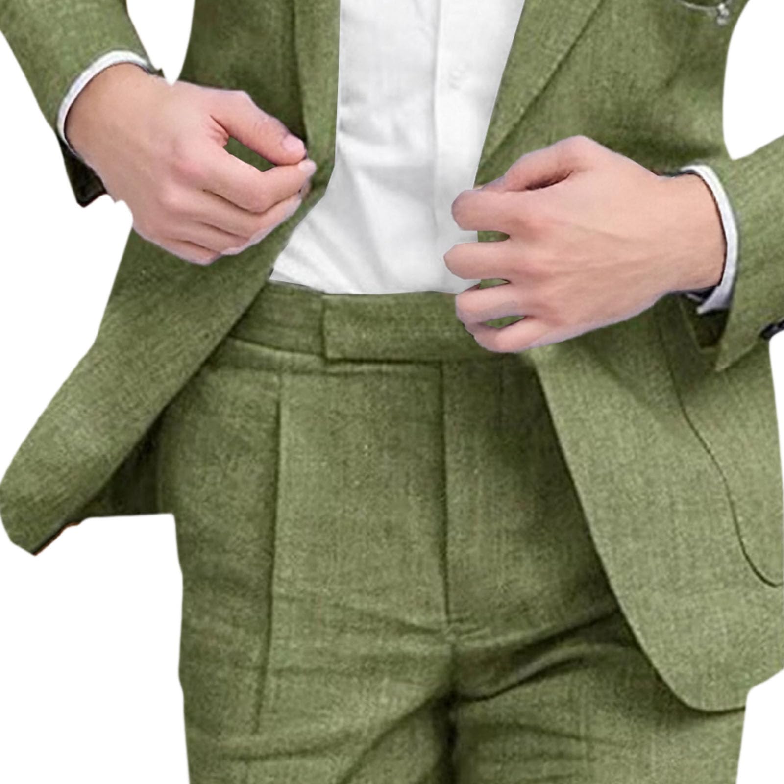 Completo da Uomo a Due Pezzi Slim Fit in Lino, Abito da Sposo Sear Sucker, Giacca e Pantaloni per Lavoro e Matrimonio.