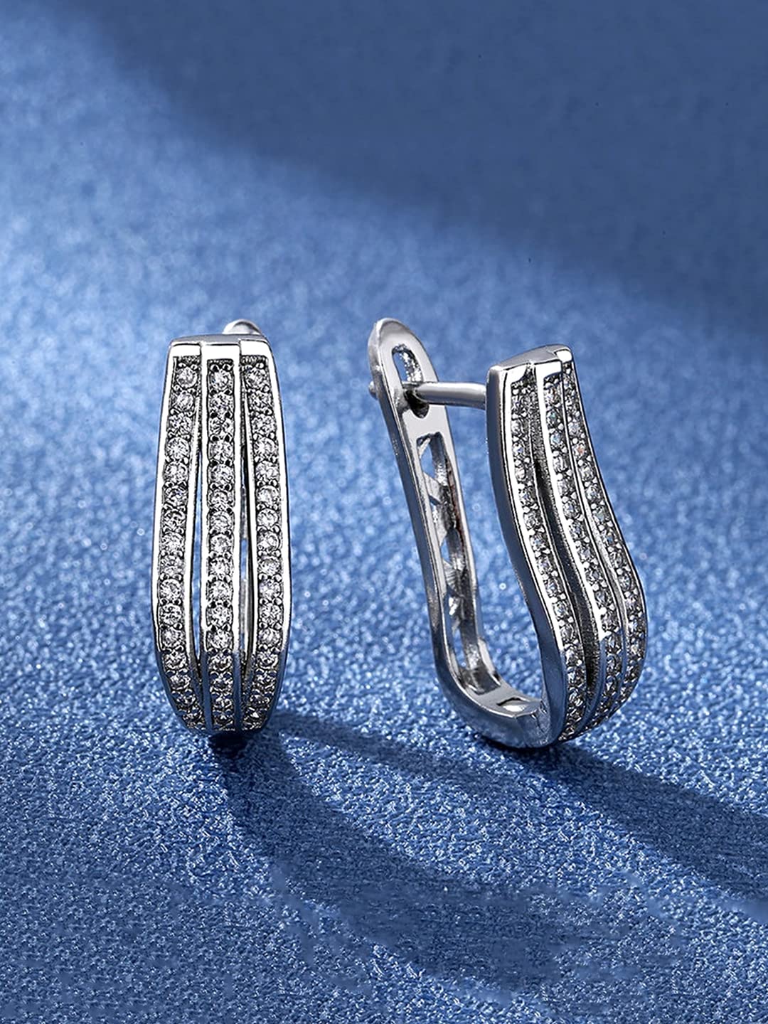 Crystal Diamond-Toned Glamour Spark Hoop Earrings
