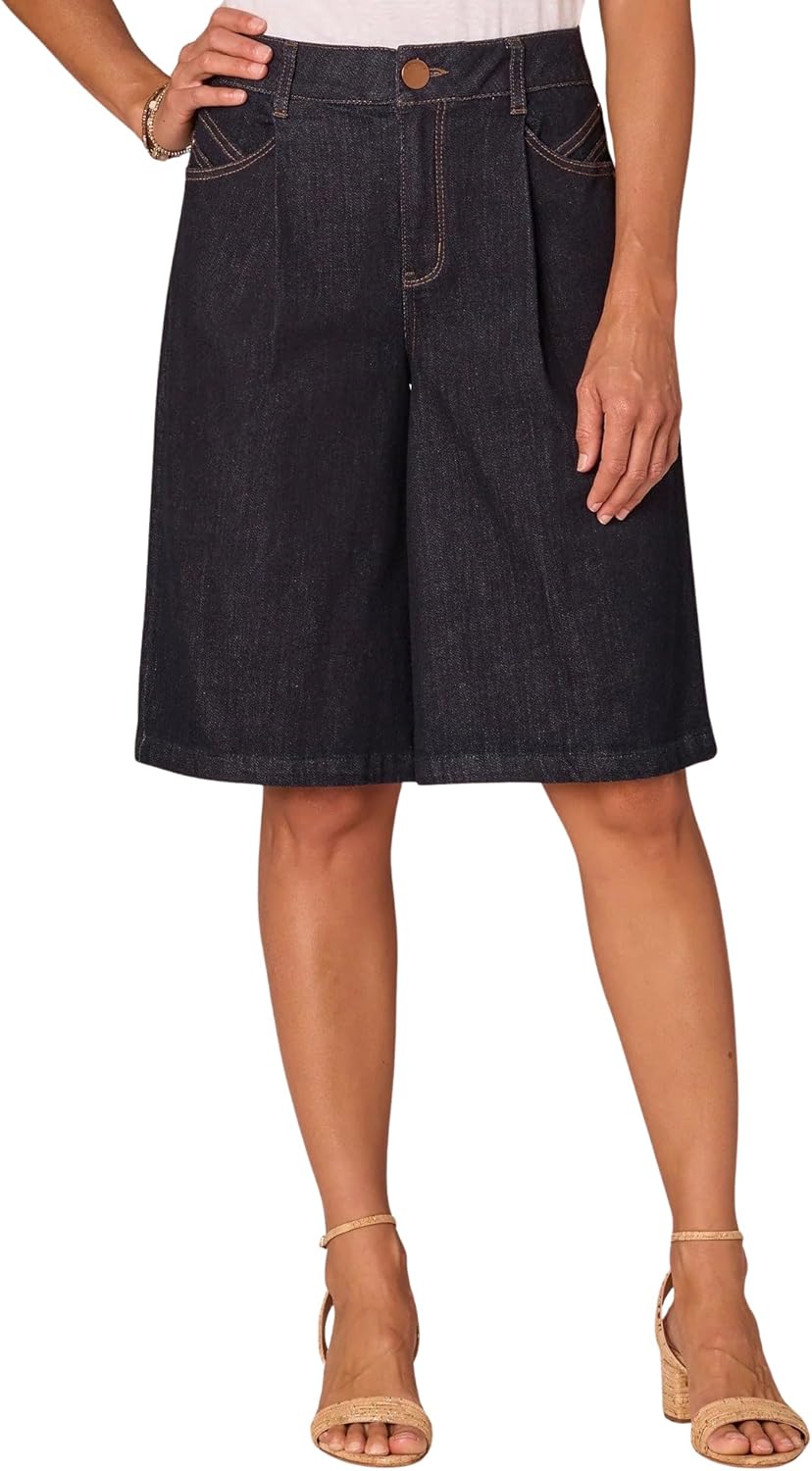 Ab"solution Skyrise Relaxed Bermuda Shorts with Front Pleats
