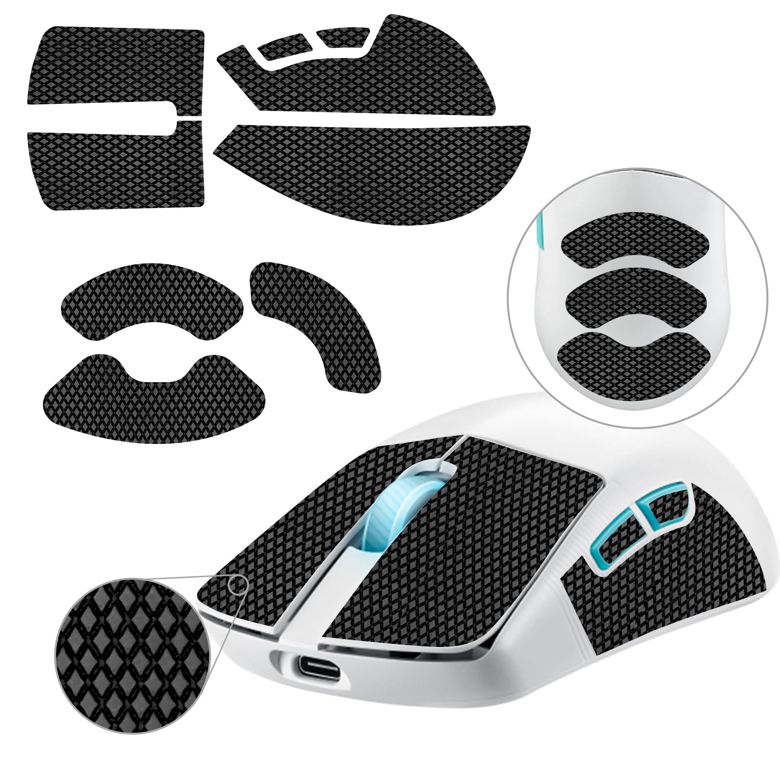 TALONGAMES Mouse Anti Slip Grip Tape Compatible with ROG Harpe Ace Gaming Mouse, Palm Sweat Absorption, Thin 0.5mm, Cut to Fit, Easy to Apply, Mouse Skin