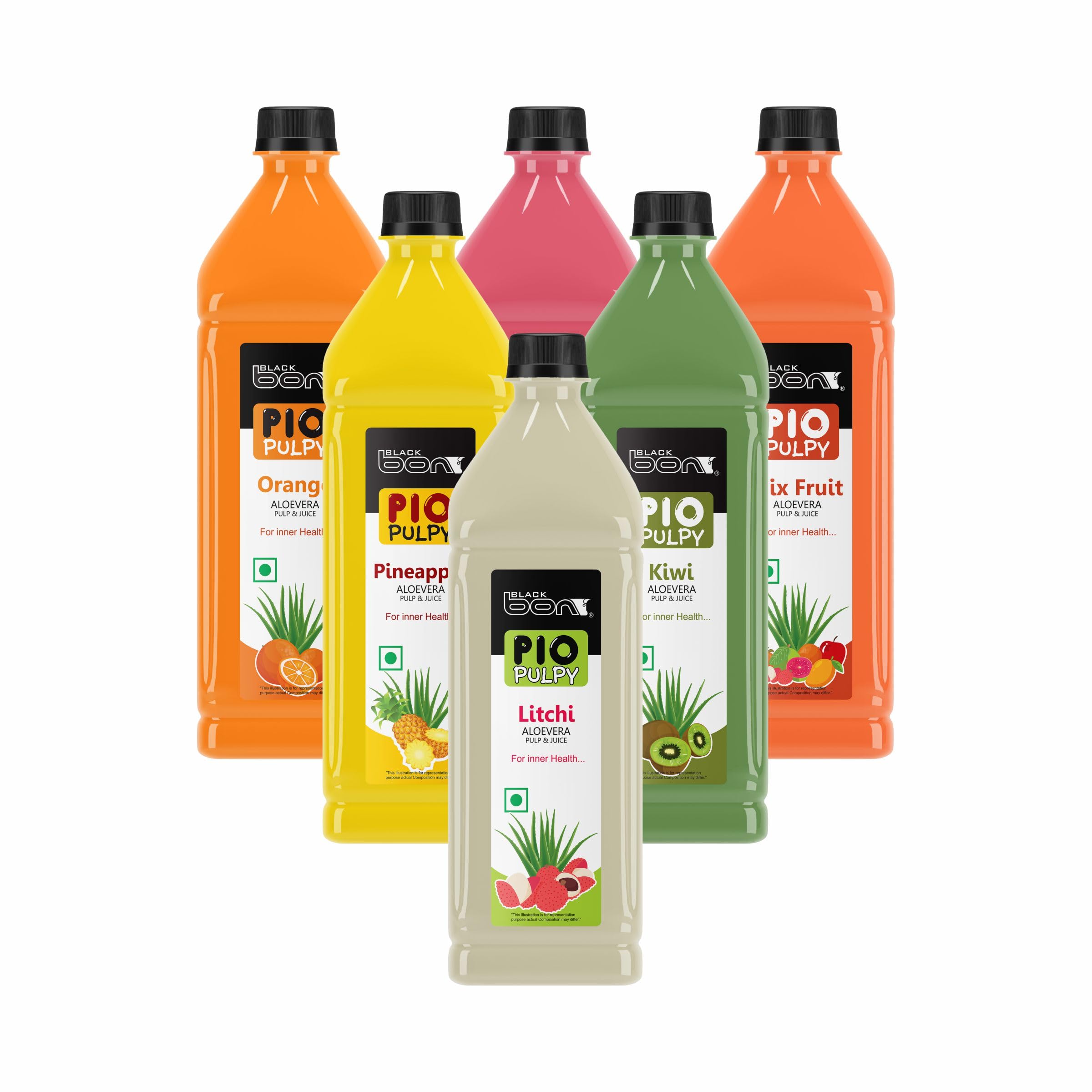 Black bon pio pulpy juice 1 Ltr(1000 ml - Pack of -6) Each Fruit Juice With Aloevera Pulp ORANGE,GUAVA,MIX FRUTI,LITCHI,PINEAPPLE,KIWI,with alovera pulp - READY TO SERVE DRINK (B0CV9XHLDB) Amazon Price History, Amazon Price Tracker