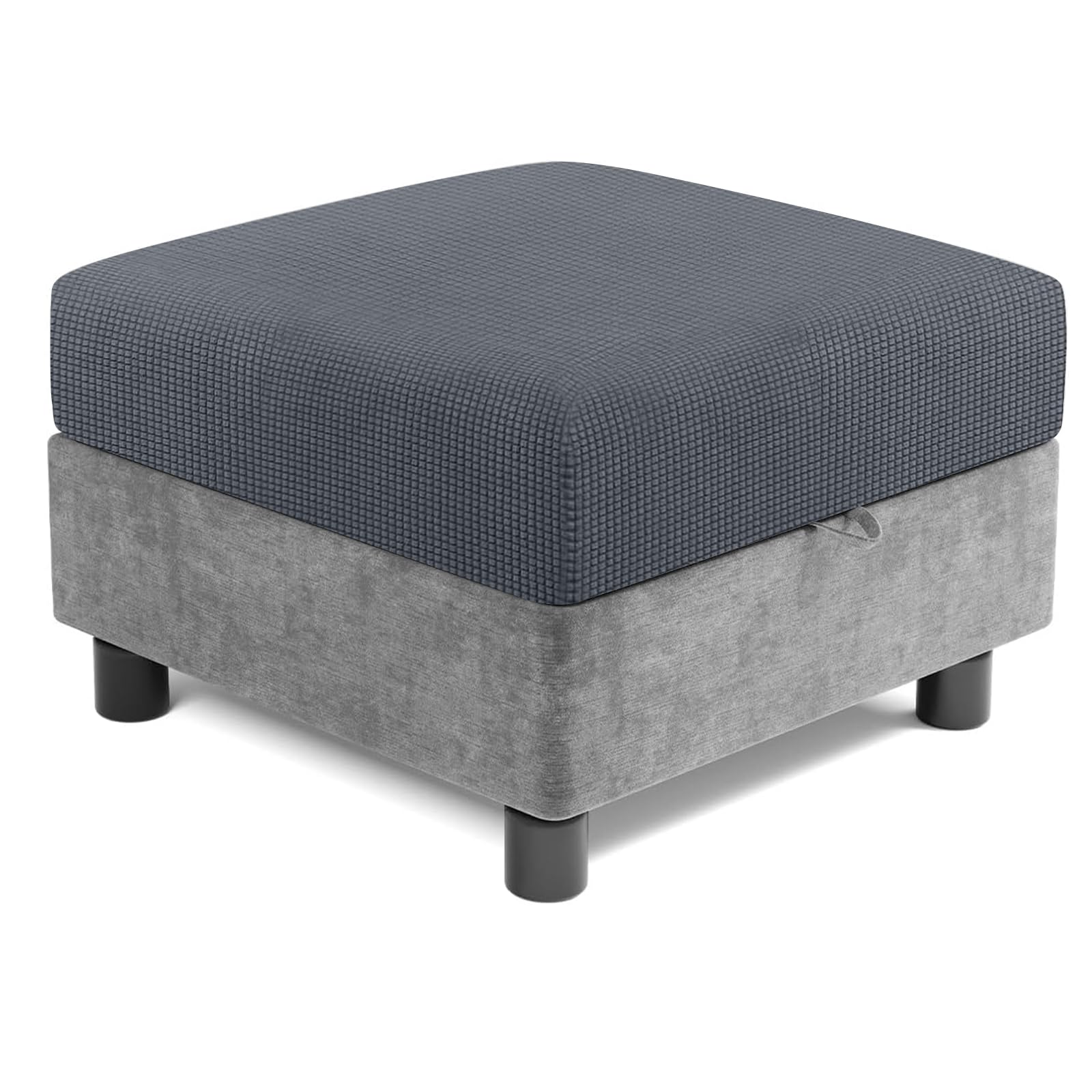 YOCOVER Stretch Modular Storage Ottoman Cover, Jacquard Square Ottoman Slipcover Sectional Sofa Module Cushion Slipcover Folding Storage Foot Stool