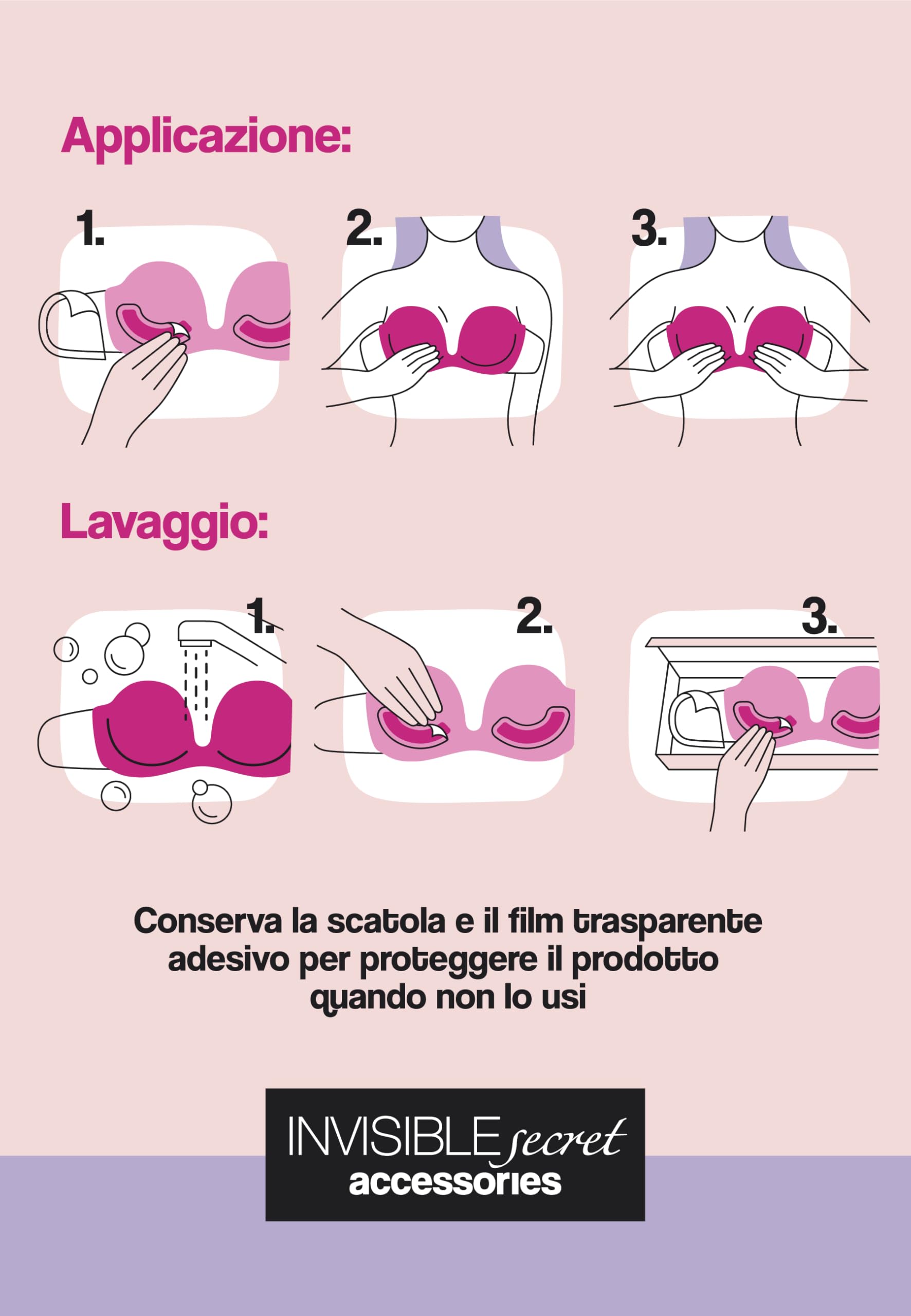 Lovable Reggiseno Fascia Autoreggente, Push-up, Coppe Adesive e Lati Trasparenti, Sostegno Invisibile, Senza Spalline, Invisible Secret Donna