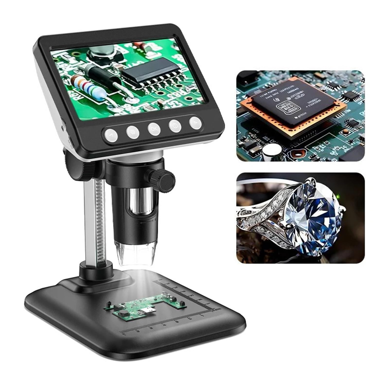 4,3-calowy cyfrowy mikroskop IPS 1600X powiększenie zoom nagrywanie wideo moneta do elektroniki lutowanie naprawa telefonu PCB 8led
