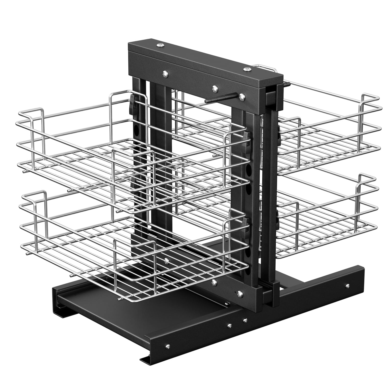 Organizer Armadietto Angolo Cieco Cucina - 4 Cestelli Estraibili, Lega Alluminio, Regolabile - Foto 7