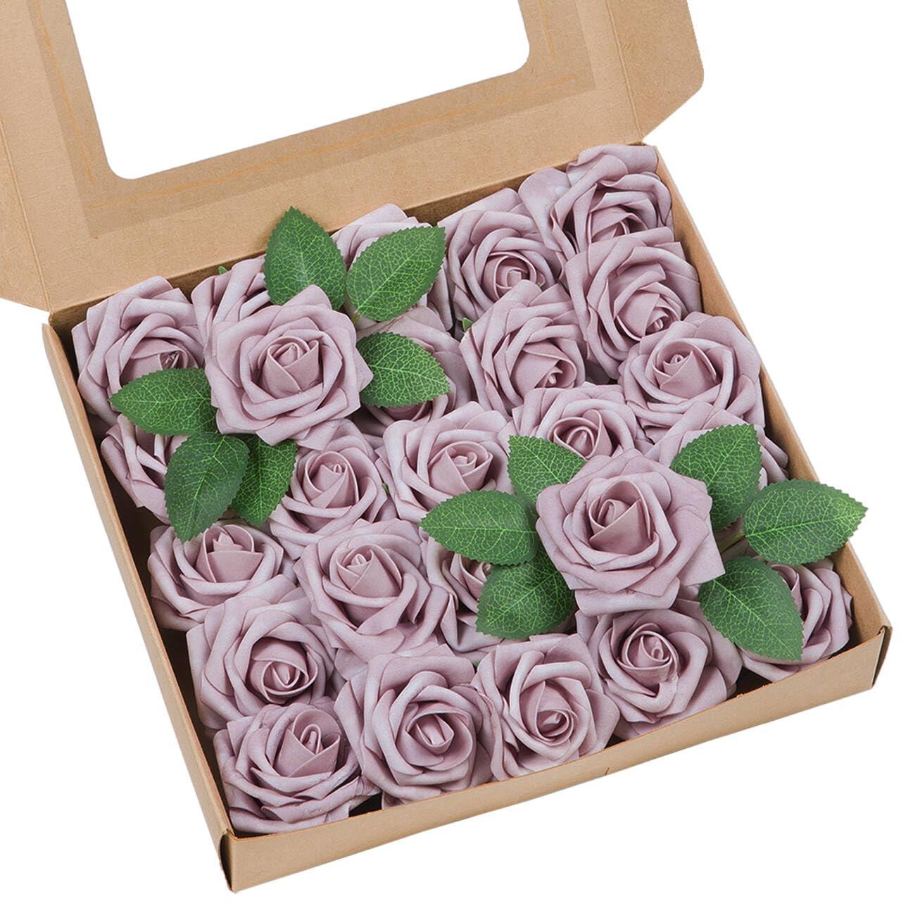 Meldel Artificial Foam Roses 25-Pack