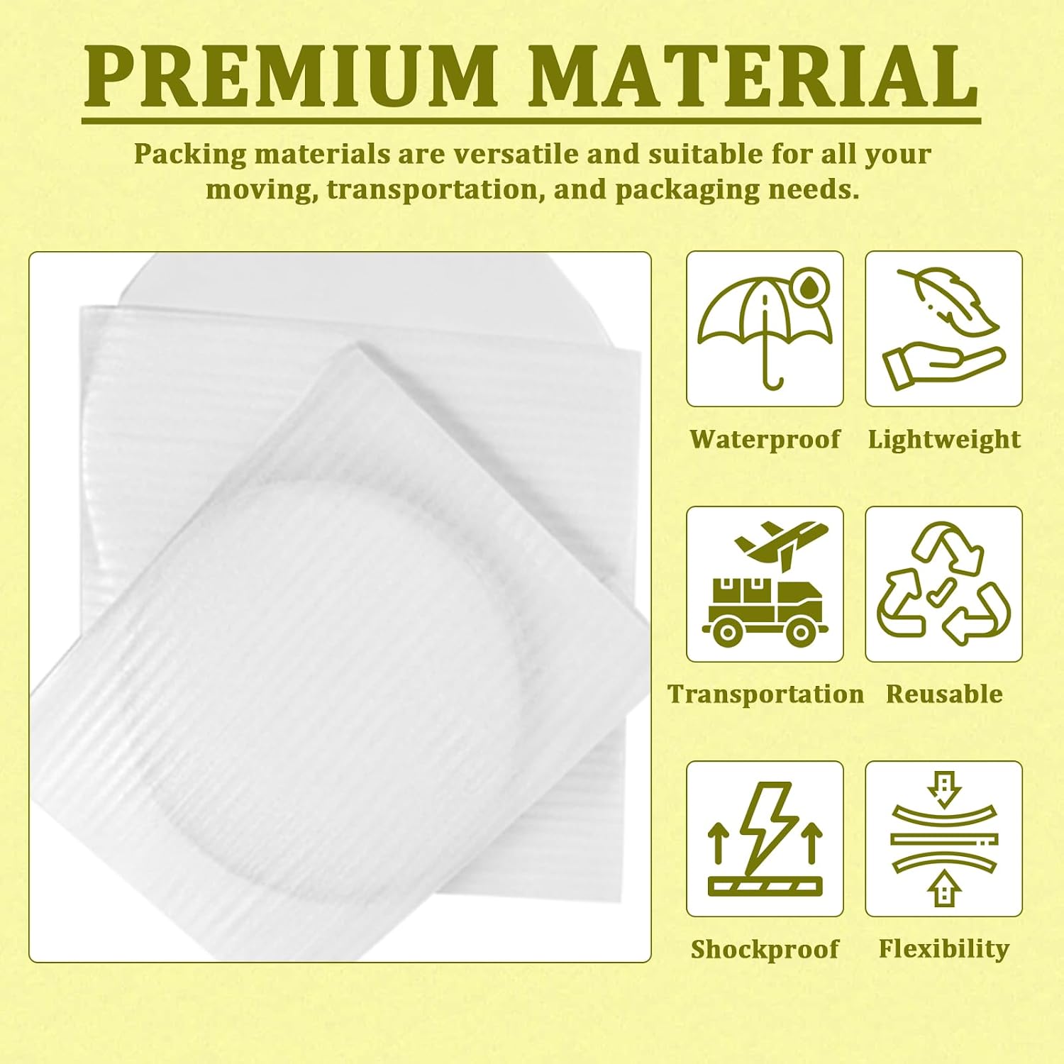 100PCS Large Foam Pouches 12x16 Inch, Foam Packing Pouches for Fragile Item, Packing Supplies Protect Mug, Cup, Glasses, China, and Dishes, Plate Packing Sleeves for Moving, Sotrage and Shipping