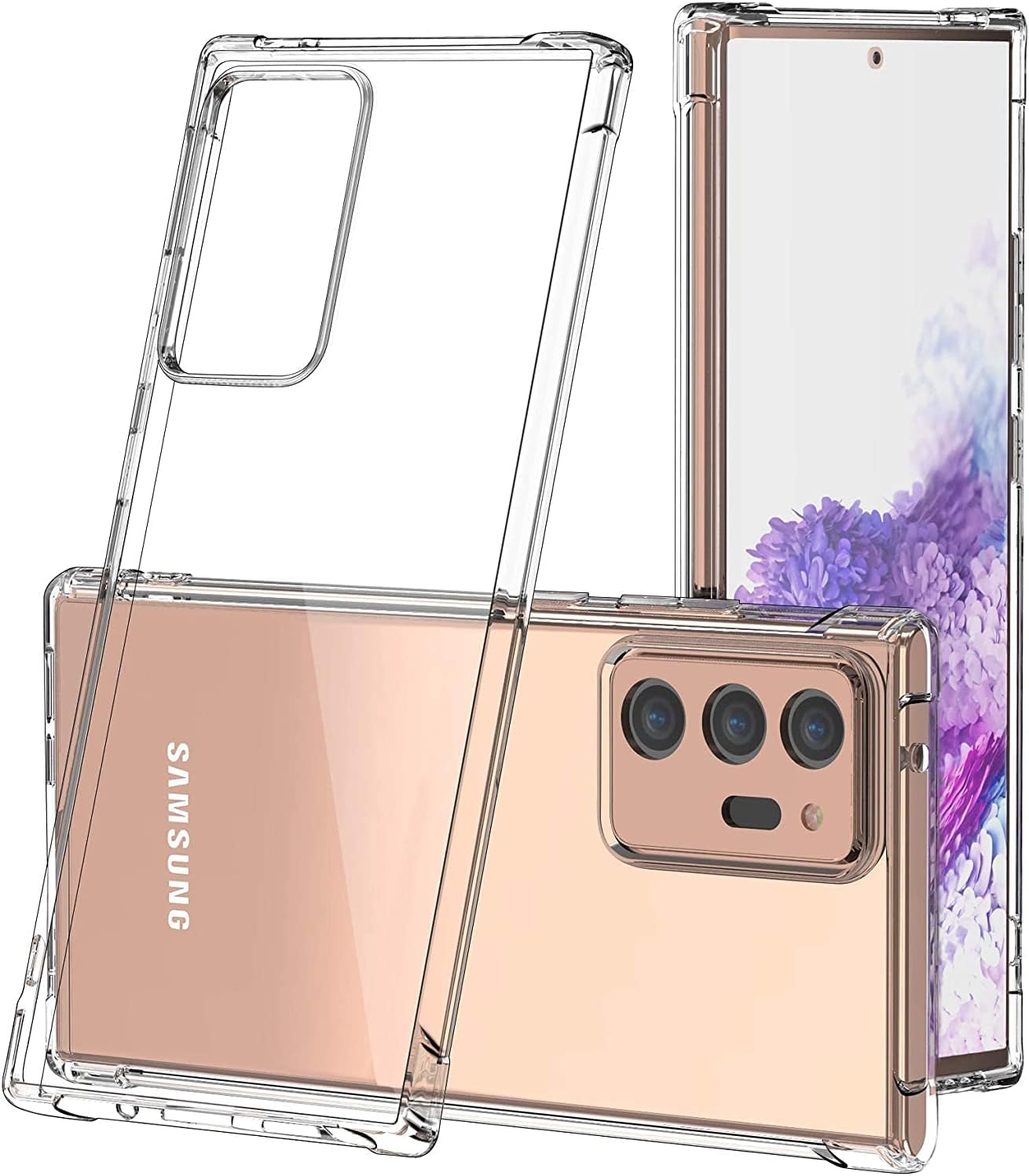 Samsung Galaxy Note 20 Ultra Cover Back Air Cushion Soft Silicone Shockproof Anti-Scratch Protective Bumper Shell Corner for Samsung Galaxy Note 20 Ultra by Emodil ® (Clear, Samsung Note 20 Ultra)