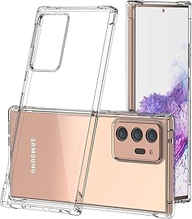 جراب حماية خلفي لسامسونج جالاكسي نوت 20 الترا، بوسادة هوائية ناعمة من سيليكون مضاد وممتص للصدمات ومضاد للخدش بوقاية للزوايا من اموديل®، شفاف