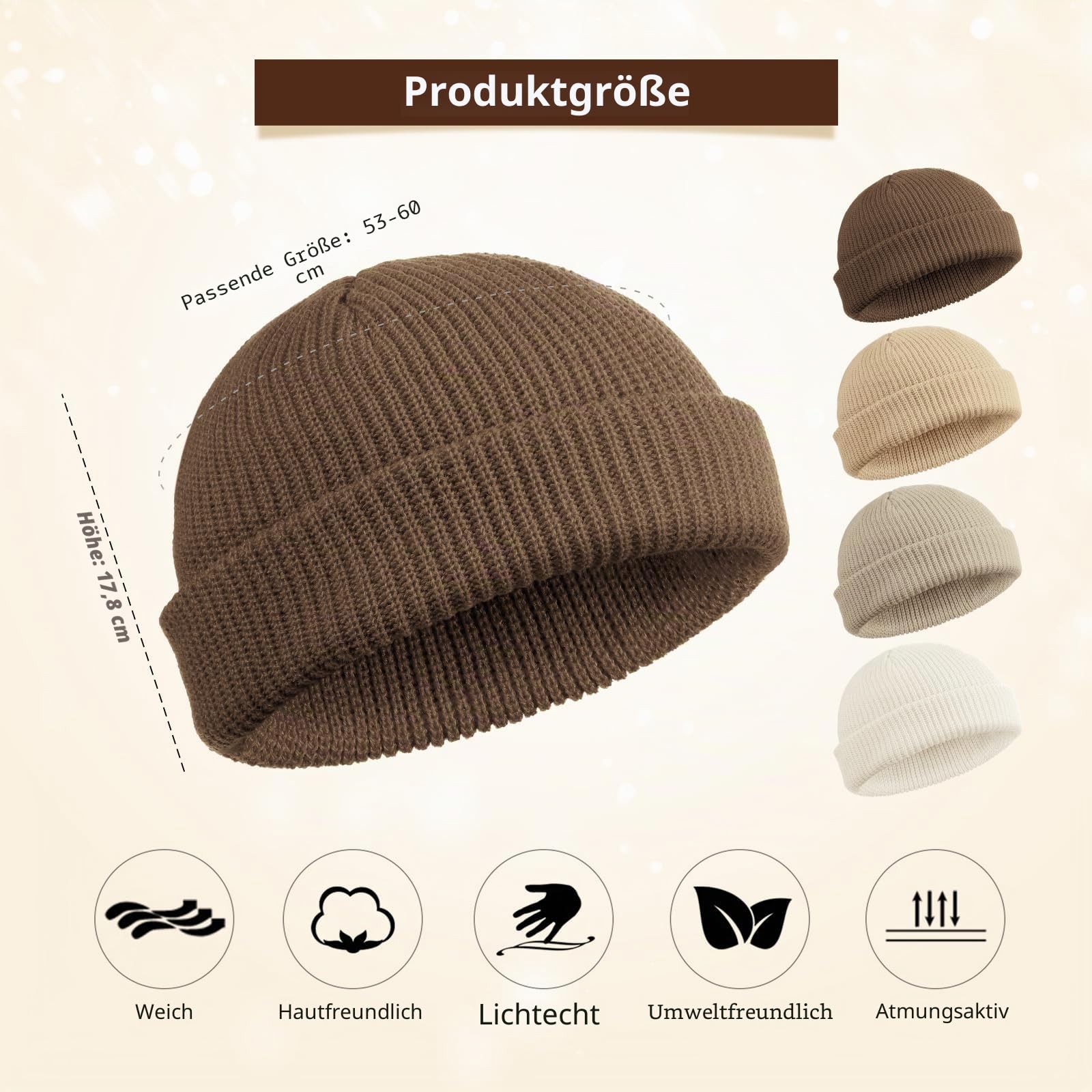 SATINIOR Trawler Beanie Fisherman Mütze Short Matrosen Wintermütze für Herren Damen Unisex