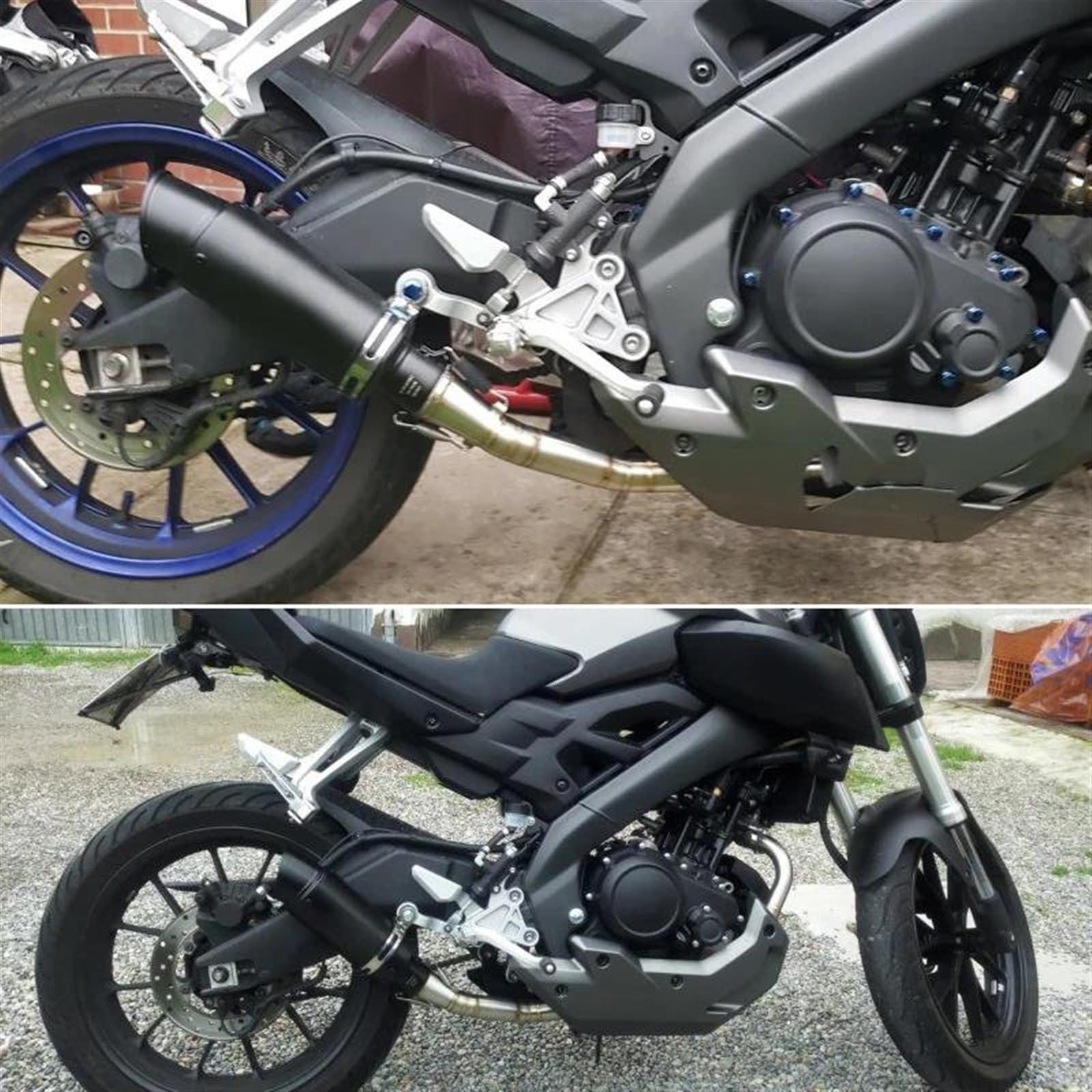 Motocicletta Set Completo Marmitta Di Scarico Tubo Collegamento Centrale Parti Modificate Per Yamaha YZF R15 MT-15 MT 125 2008-2017 Silenziatore di coda(Type A2)