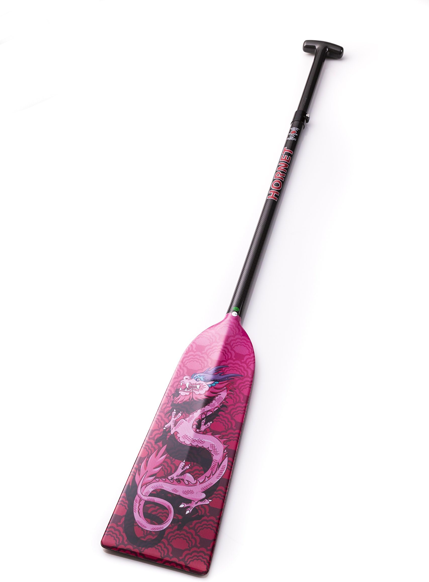 Hornet Watersports Dragon Boat Paddle Adjustable Carbon Fiber Pink Dragon Lightweight IDBF Approved