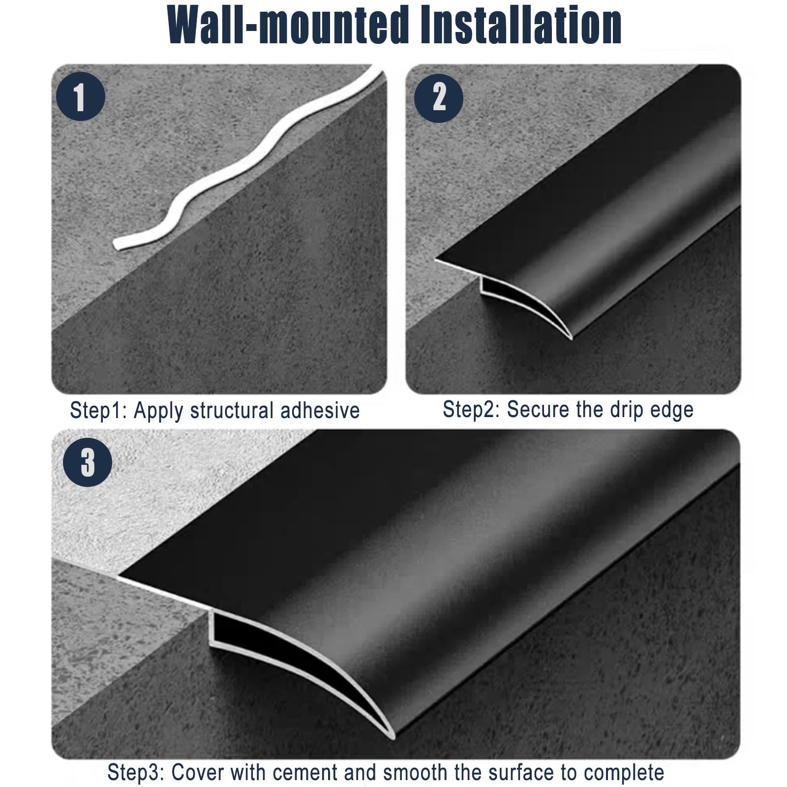 Aleación De Aluminio Vierteaguas Muro Exterior para Ventanas