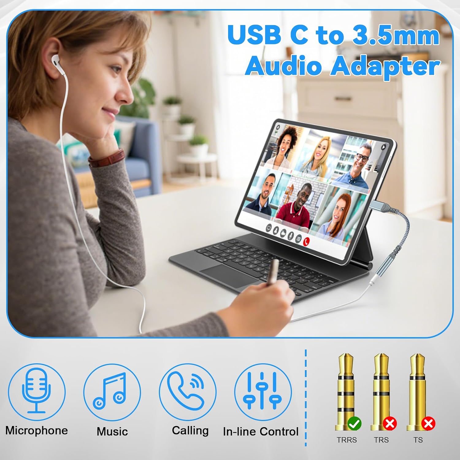 USB C to 3.5mm Jack,Type C to Headphone Adapter USBC to Car Aux Audio Earphone Speakers Cable Converter Compatible with Samsung Galaxy S22 S21 S20 Ultra Note 20, Huawei Mate 40/P30, Xiaomi 9 8 (1)