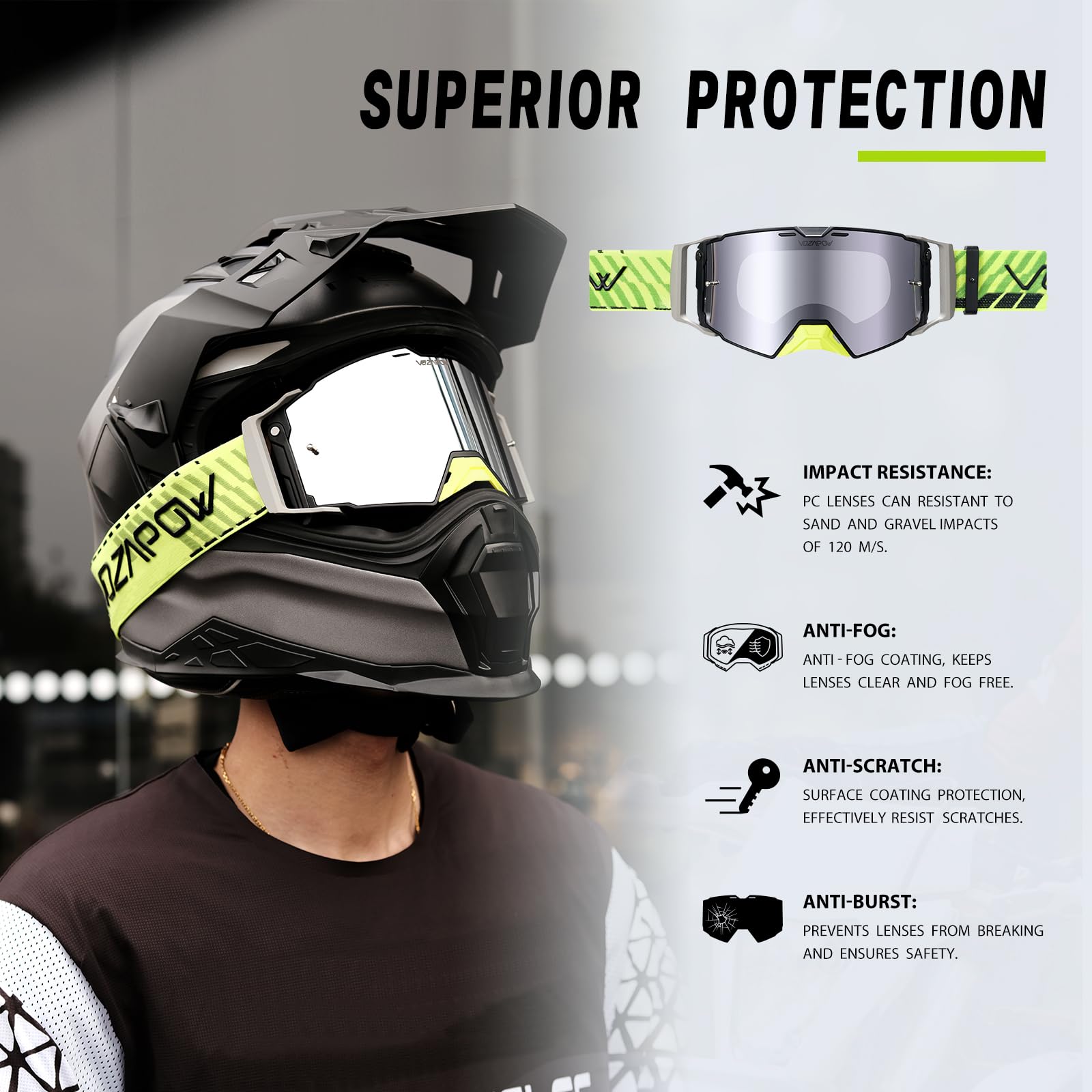 Gafas protectoras para motocross y motocross, para hombres y mujeres