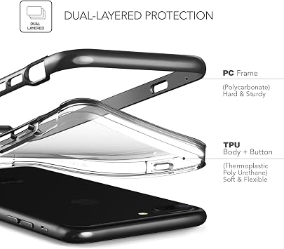 VRS Design iPhone 8 Plus / 7 Plus New Crystal Bumper Kılıf Metallic Black