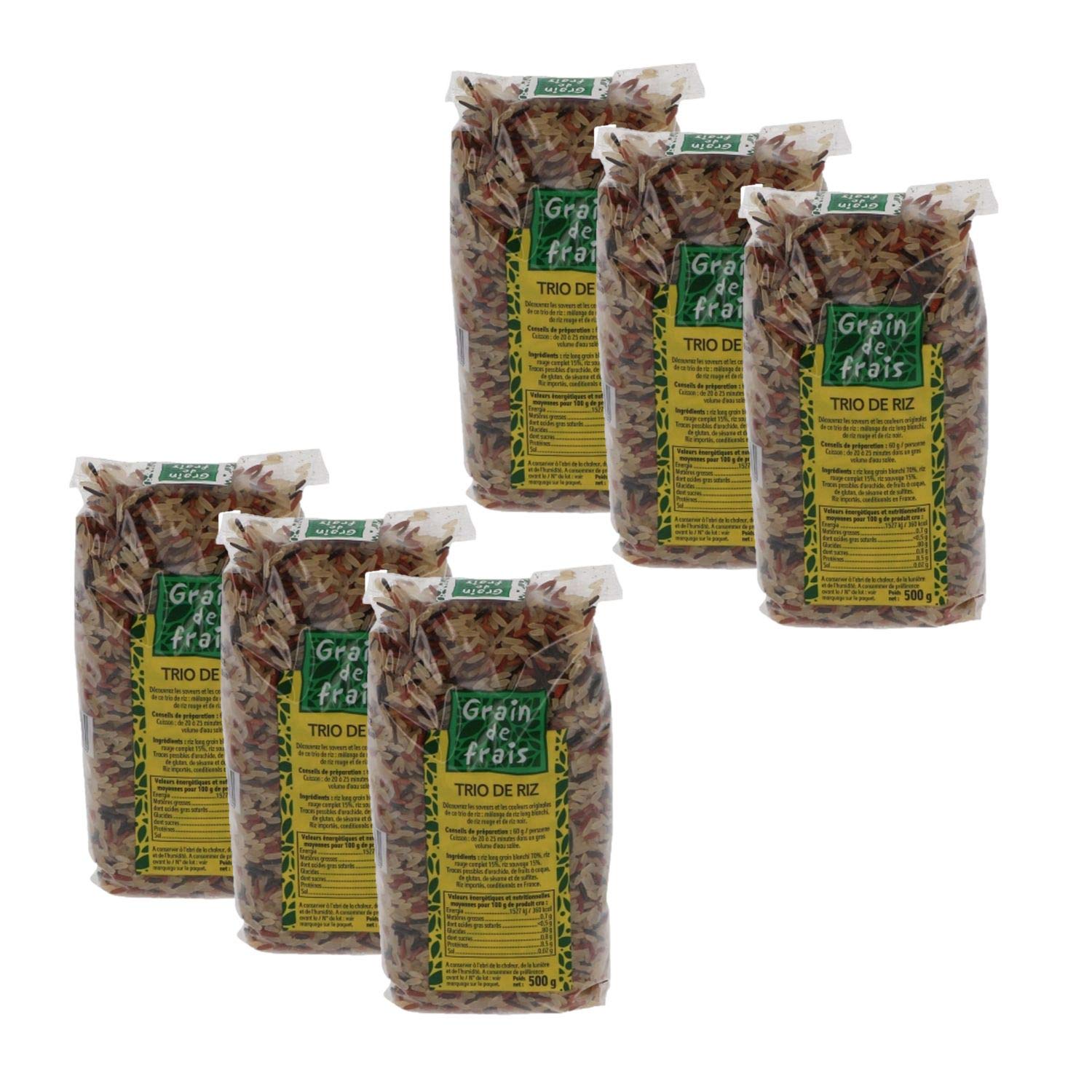 Lot 6x Trio de riz - Grain de Frais - paquet 500g