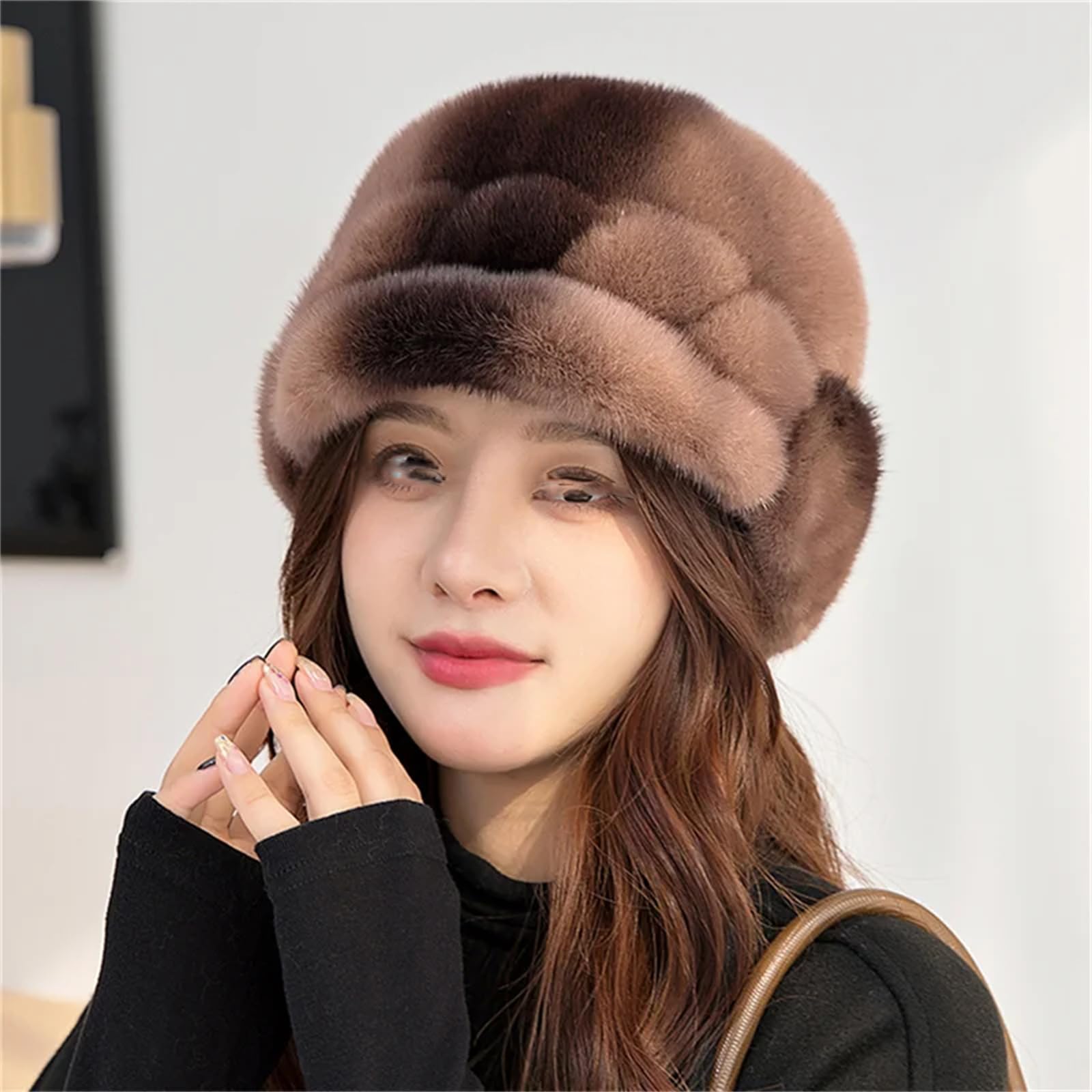 Mkjuuior Cappello invernale in peluche da donna per attività all'aperto