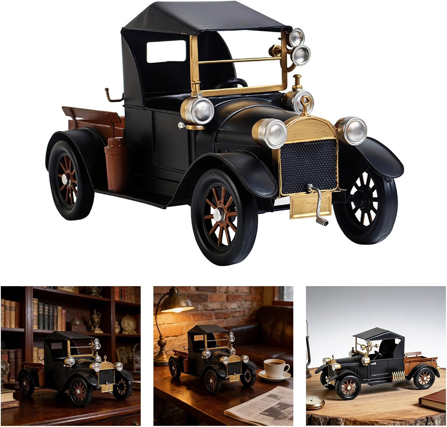 Bronze Classical Car Model Handcrafted Collections Collectible Vehicle Toy Antique Vintage Model Desktop Ornament Classical Models