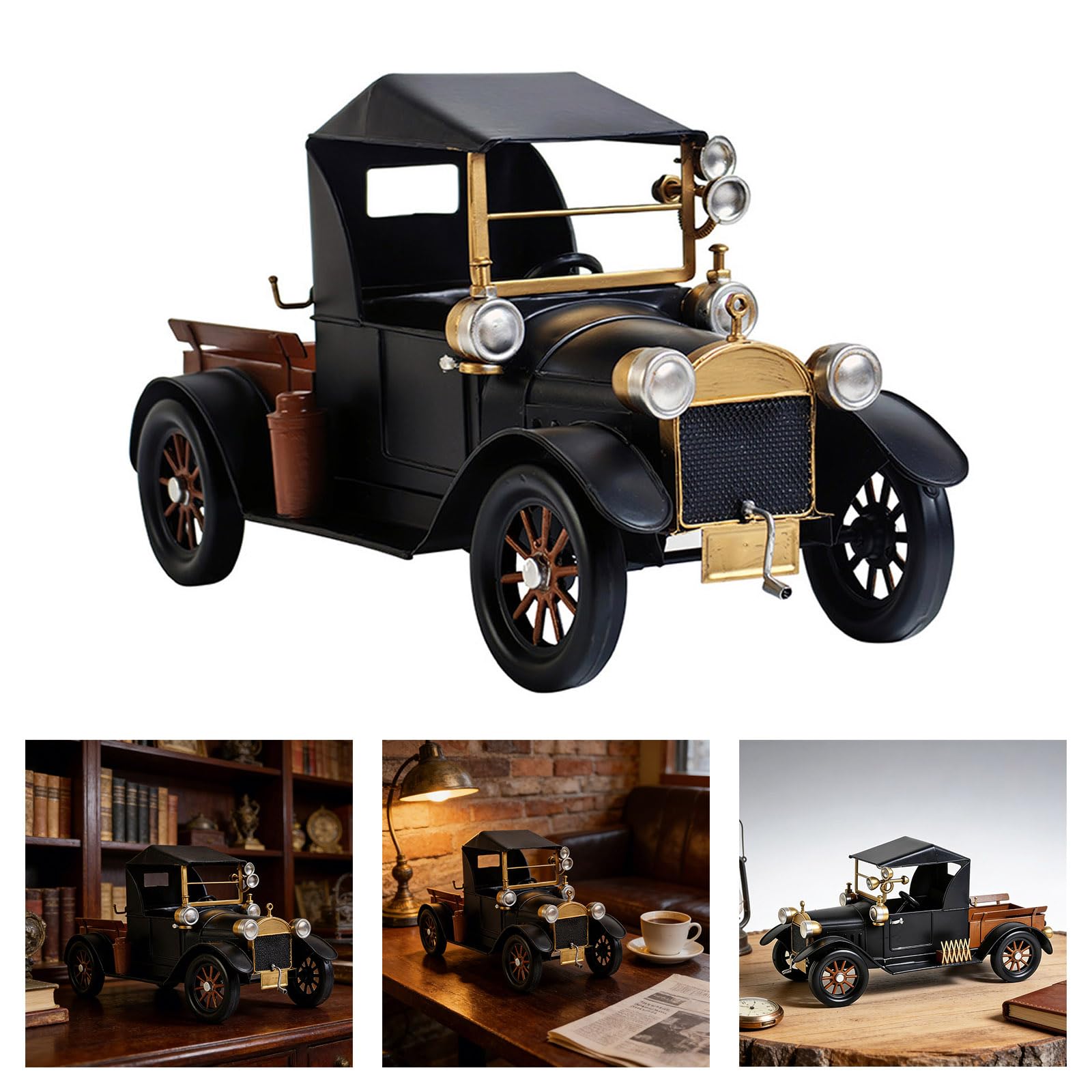 Bronzo Modello di Auto Classica Artigianale Collezioni Giocattolo Veicolo Da Collezione Antico Modello di Auto D'epoca Desktop Ornamento Metallo Antico Vintage