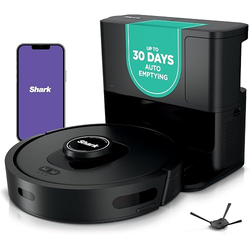 Shark AV2501S AI Ultra Robot Vacuum, with Matrix Clean, Home Mapping, 30-Day Capacity HEPA Bagless Self Empty Base, Perfect for Pet Hair, Wifi, Dark Grey