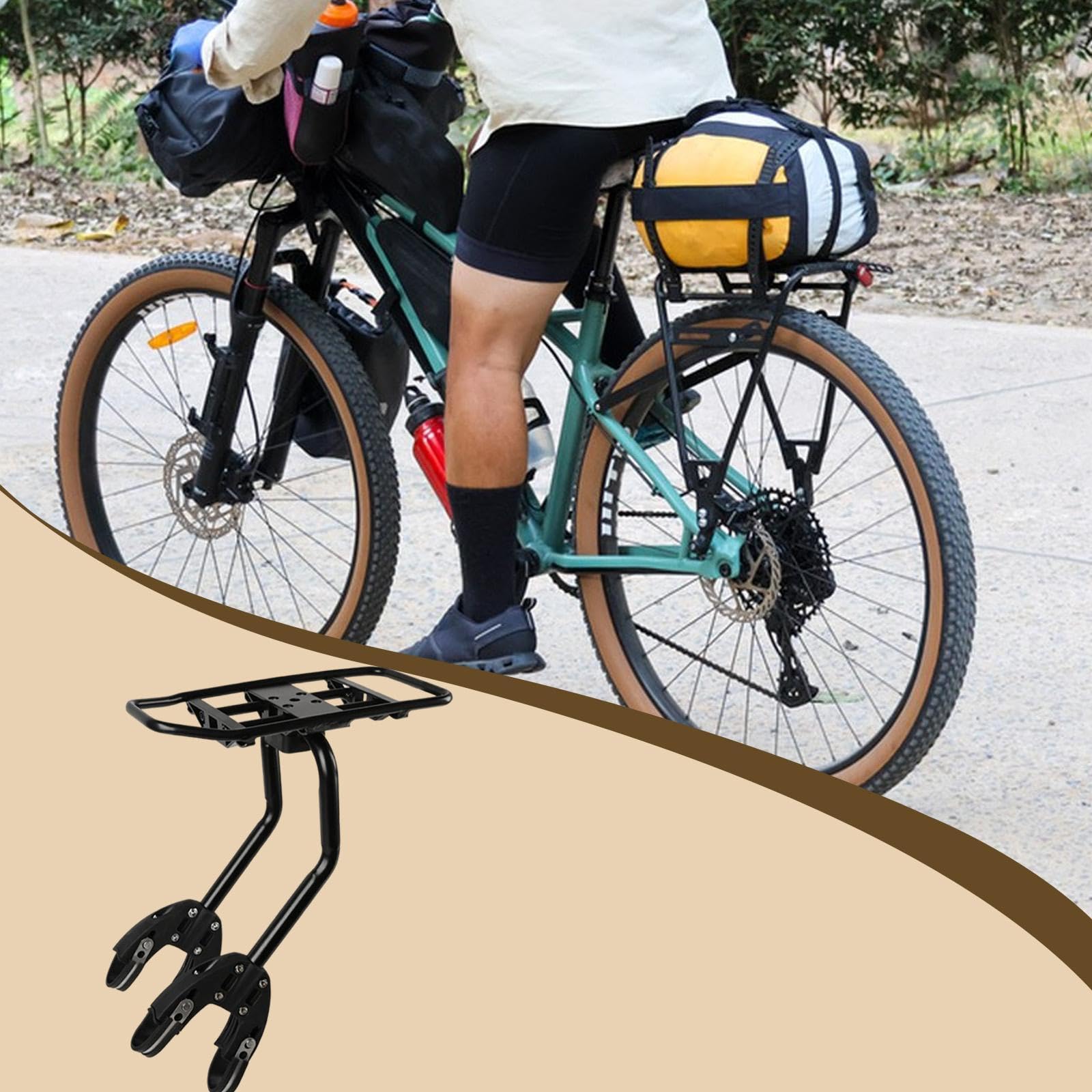 TISHITA Portapacchi per Bici, Staffa per Portapacchi Posteriore, Attrezzatura per Ciclismo, Portapacchi, Portapacchi per Mountain Bike