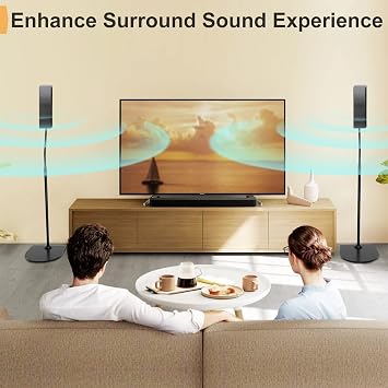 Adjustable Stand for Bose Speaker Stands, for OmniJewel Lifestyle 650, Surround Speaker 700, Floor Speakers Stands for Bose Floor Stand, with OmniJewel Bracket, Black (Pack of 2)