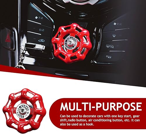 Miniatura 7 de 1 pieza de decoración de perilla giratoria de metal para automóvil, diseño clásico retro de volante, protector de botón de arranque del motor del