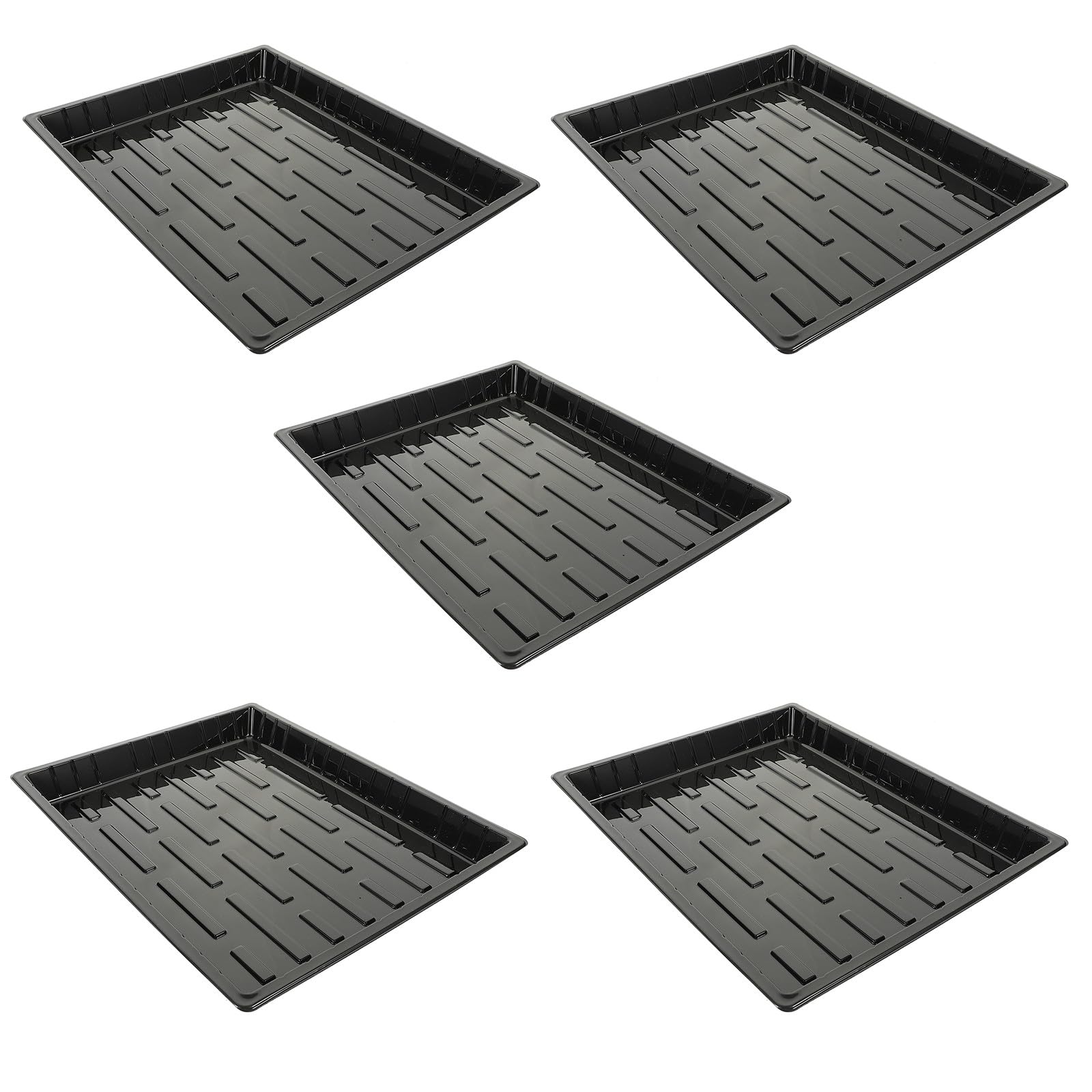 Plateaux de germination plastique sans trous LABRIMP pour culture de plantes intérieur - Lot de 5