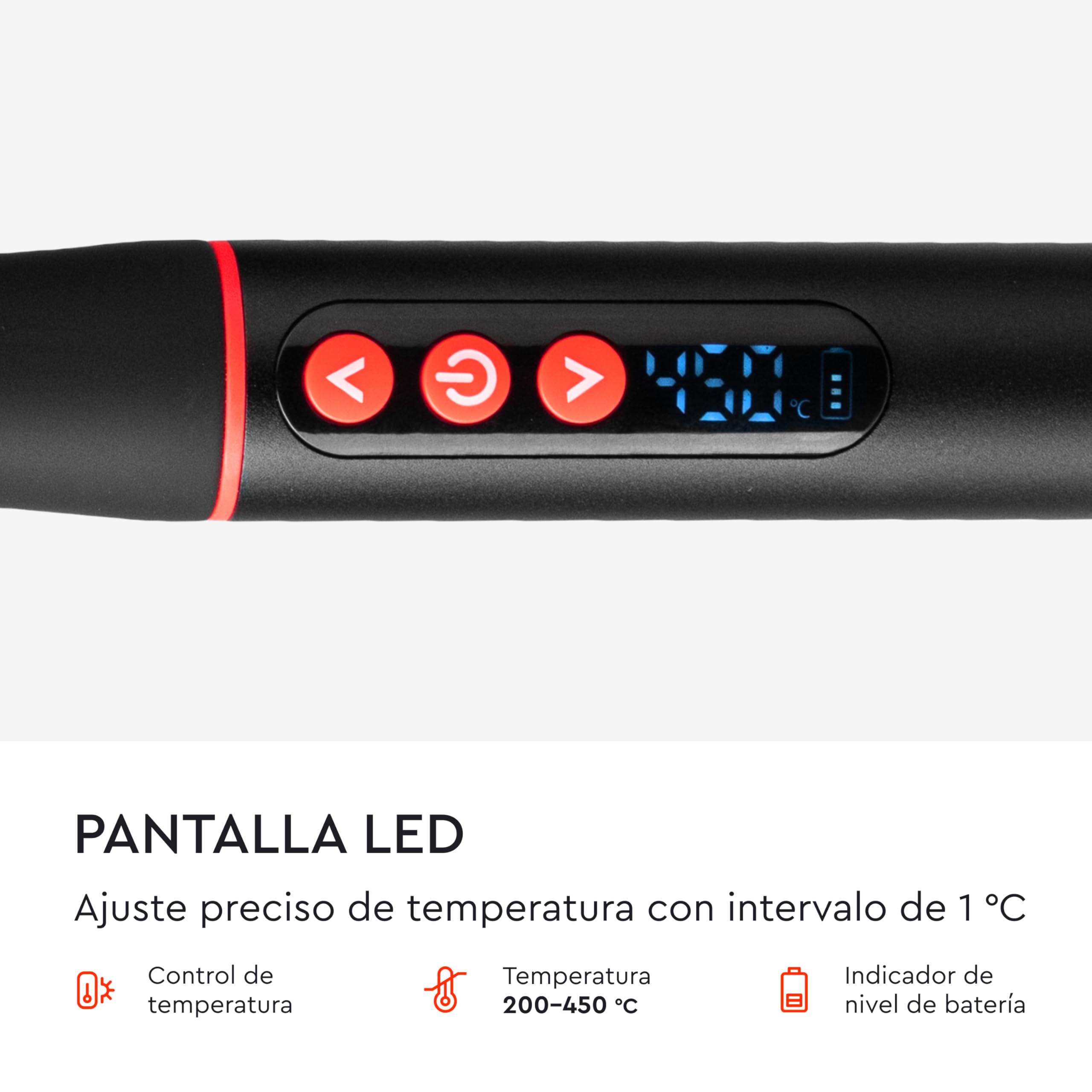 Soldador de Estaño Inalámbrico USB-C, 200-450°C, Calentamiento en 30s, Batería 2600mAh, Display LED, Soldador de Precisión para Electrónica, Kit Completo, CSI-36