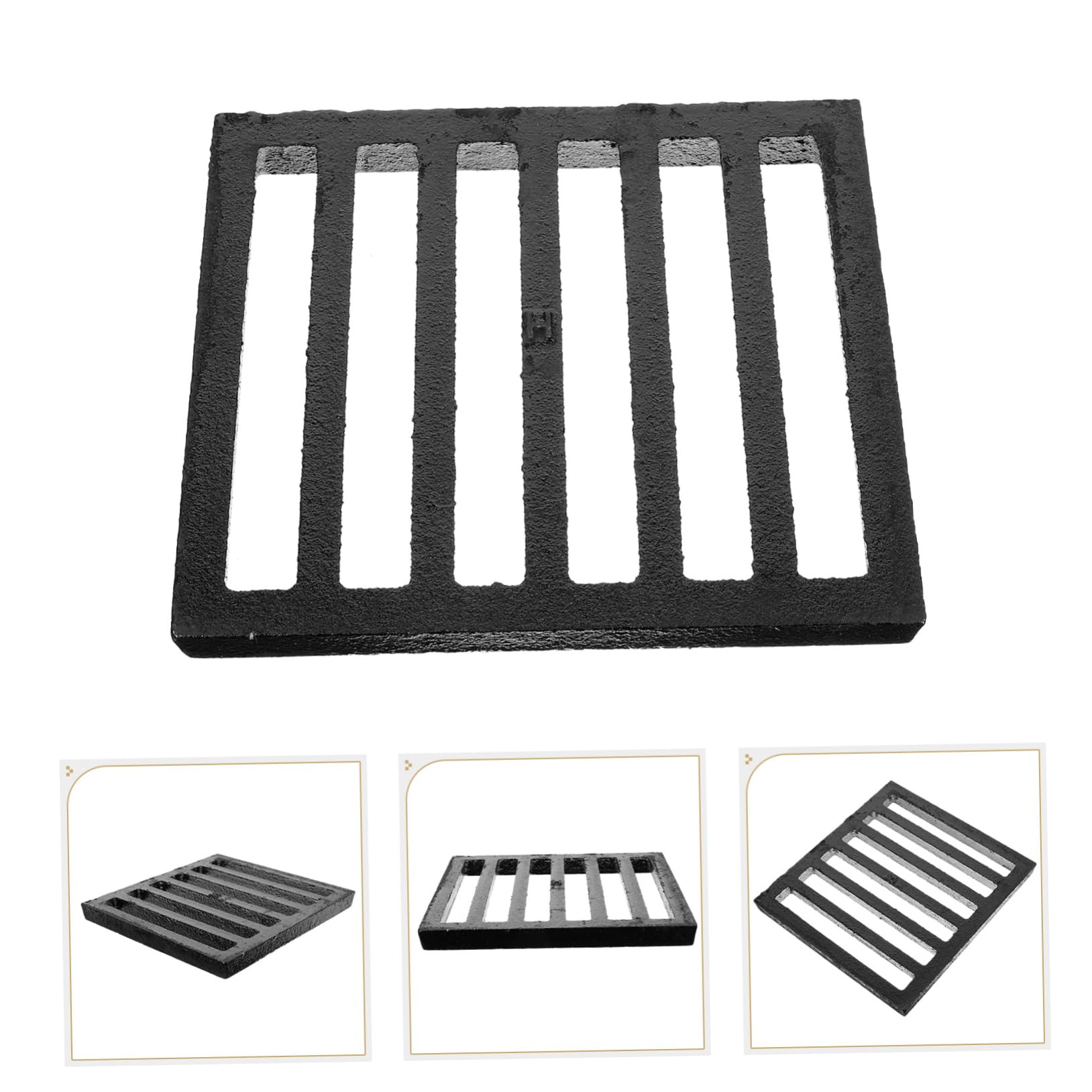 Operitacx Tapa de Desagüe de Suelo Cuadrada de Hierro Negro Colador Que Previene Obstrucciones y Asegura Flujo de Agua Suave para Baño y Cocina