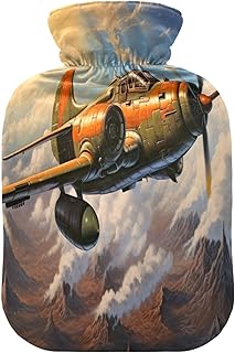 Wajiw Hot Water Bottle with Cover 1L Warm Water Bottle for Hot and Cold Compress Hot and Cold Therapies,Hand Feet Warmer,Fighter