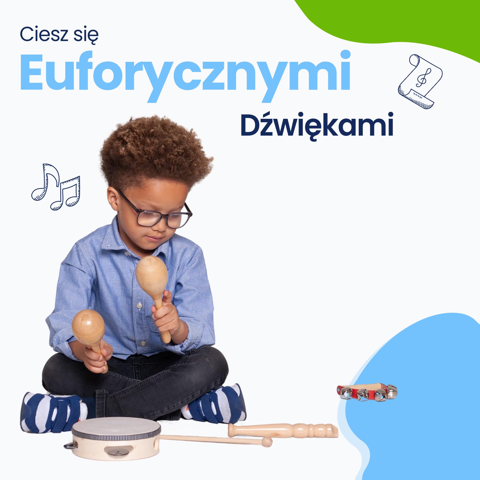 18-częściowy drewniany zestaw instrumentów muzycznych dla dzieci - zabawki Montessori - instrumenty edukacyjne - zabawki drewniane - prezent muzyczny - tamburyn - instrumenty zabawkowe