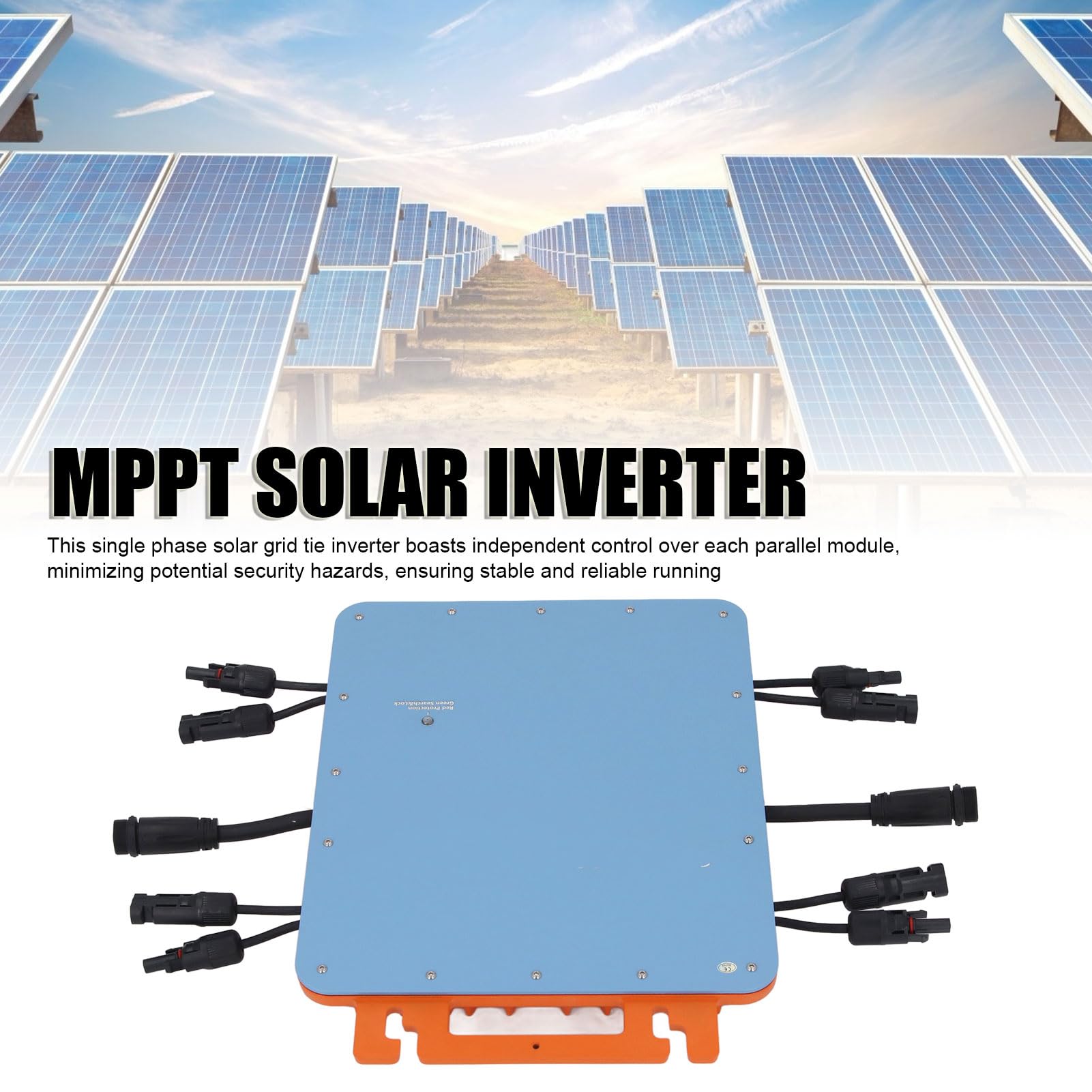 Inwerter Solarny MPPT Mikroinwerter Sieciowy 2000 W, Wodoodporny Jednofazowy Inwerter Energii Słonecznej IP66 z kontrolą Aplikacji Wi-Fi do Panelu Słonecznego