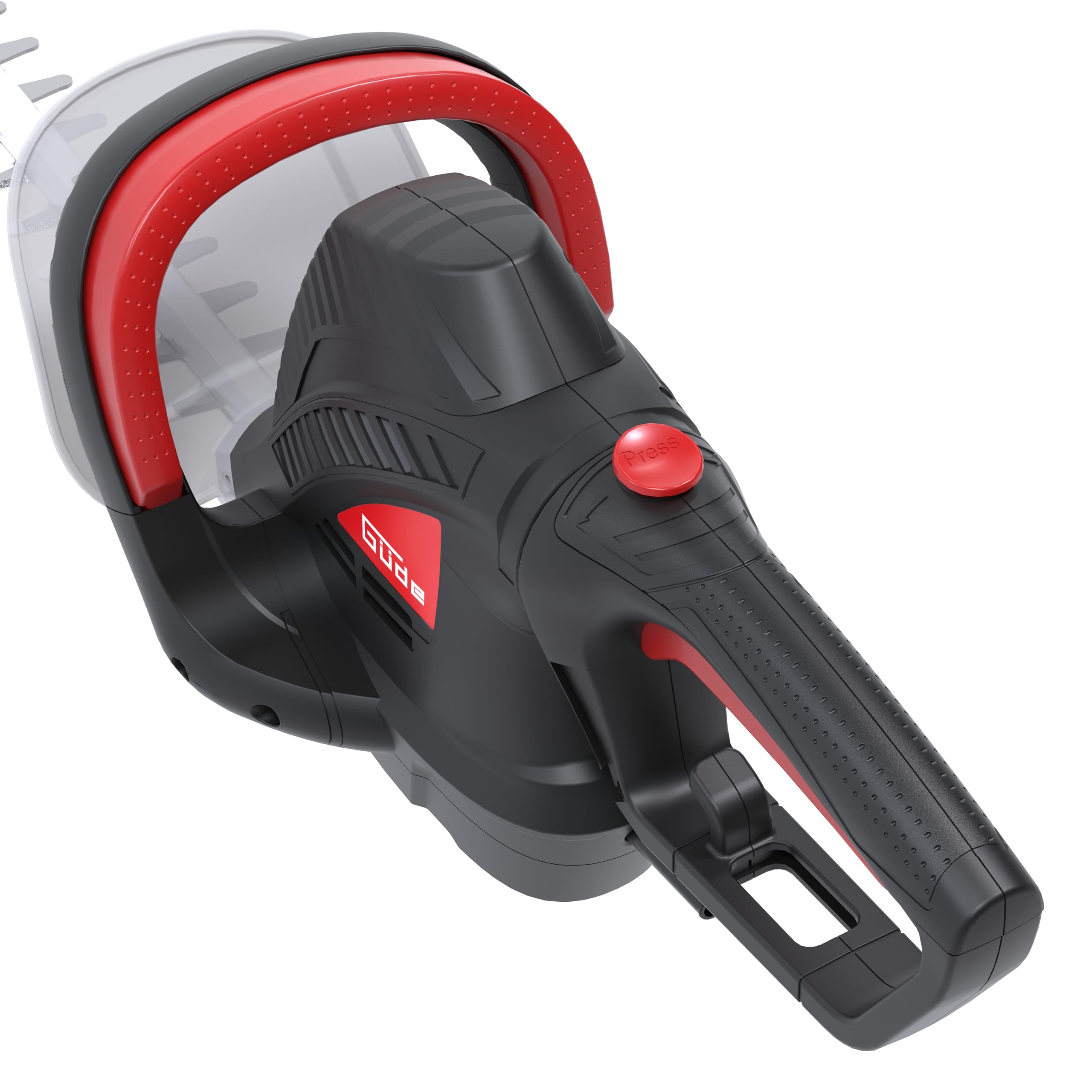 Güde GEH 660-750 - Cortasetos eléctrico (230 V, Potencia de Motor de 750 W, Longitud de Corte de 61 cm, Grosor de Corte de 2,4 cm, Mango Giratorio, Engranaje metálico, Parada mecánica de Cuchillo)