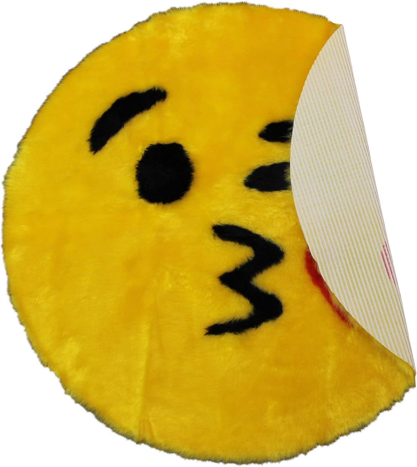 Walk on Me Emoji Rug - Soft and Cute - Made in France - Emoji Mat fit for Any Room - Dorm Bed Bathroom Kids Room Emojis (Kiss)