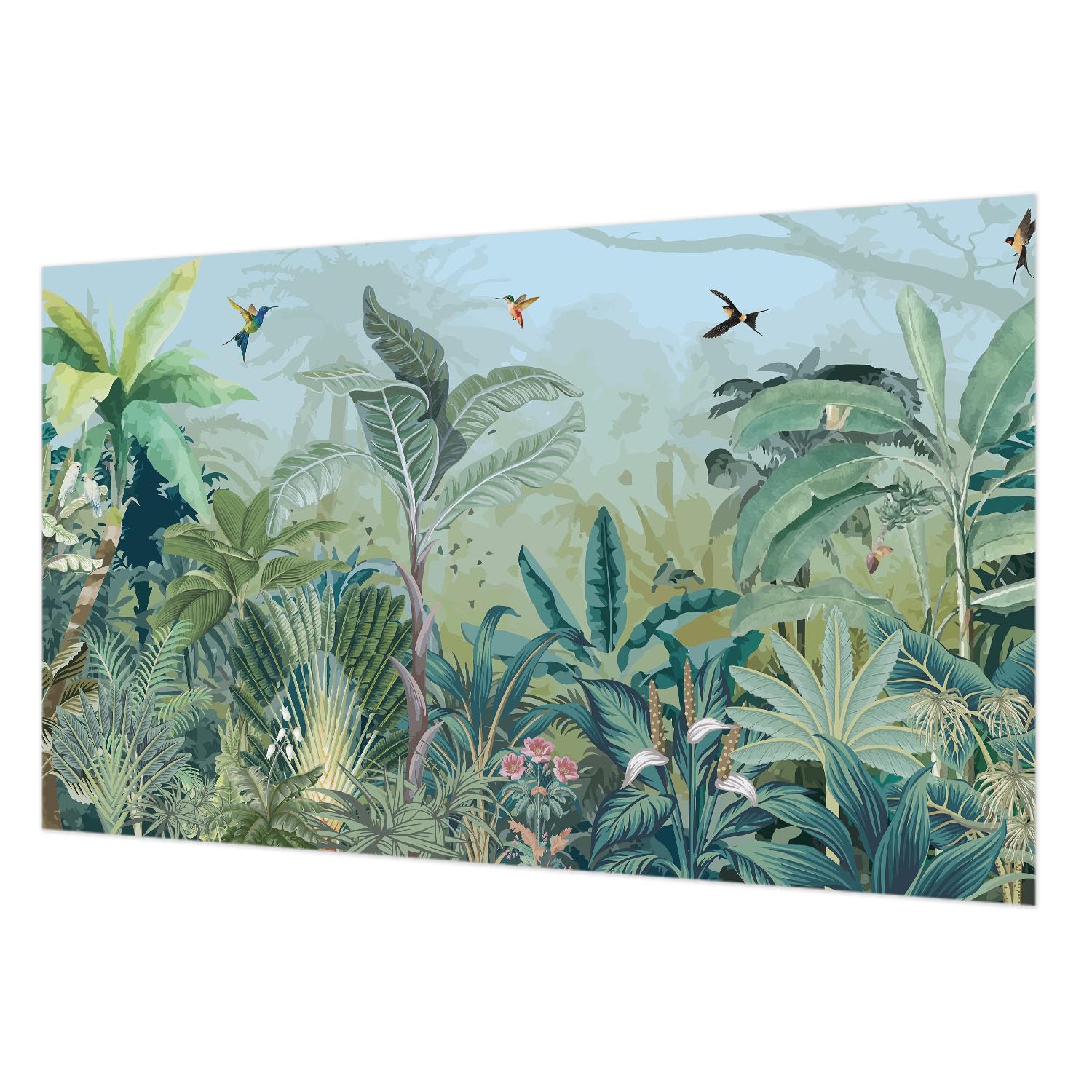 Papier peint nature tropicale lavable et facile à poser 416x254 cm Tulup
