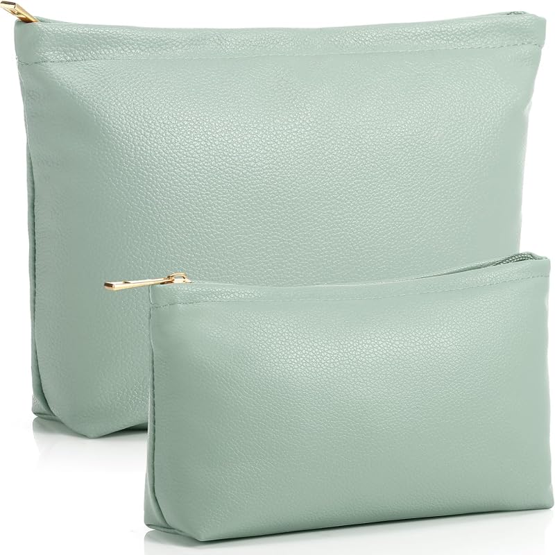 Kigeli Conjunto com 2 necessaires de maquiagem em PU, verde Matcha