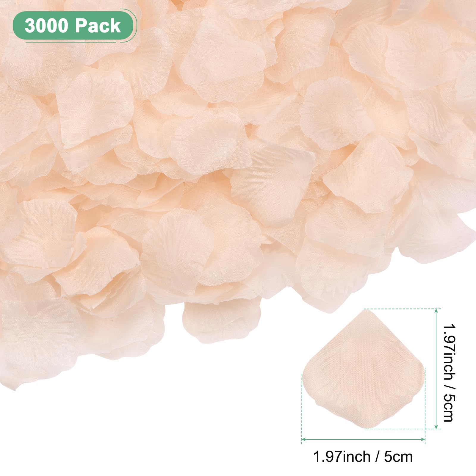 M METERXITY 3000-Pack Silk Artificial Flower Rose Petals - Image 3